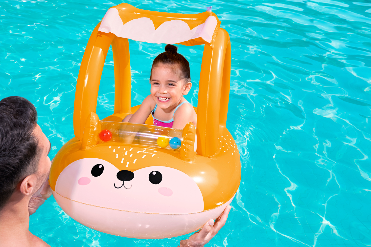 Friendly Fox™ Kinder-Schlauchboot mit Sonnenschutzdach 94 x 66 cm