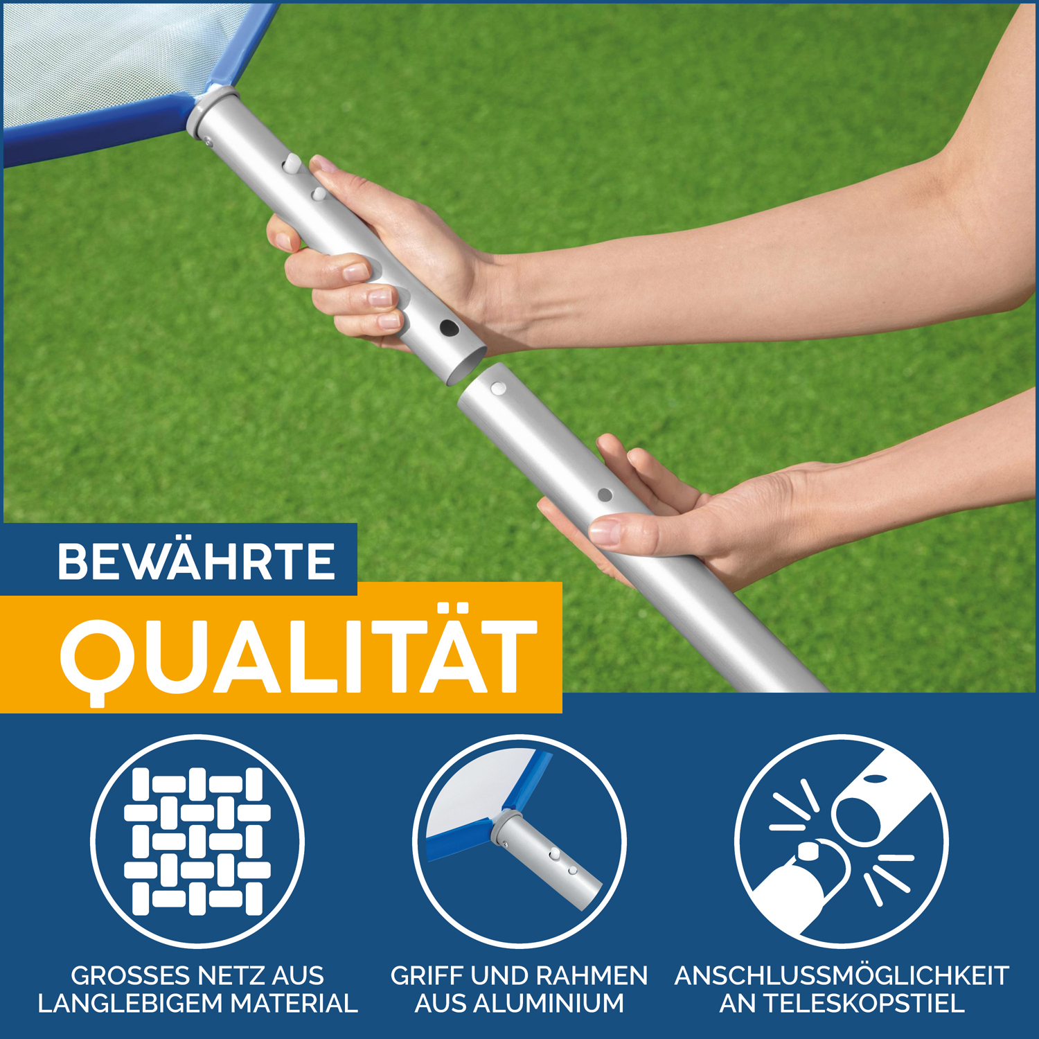 Flowclear™ Poolkescher AquaScoop™ Deluxe für Bestway® Teleskopstange 40 x 53 x 4,8 cm