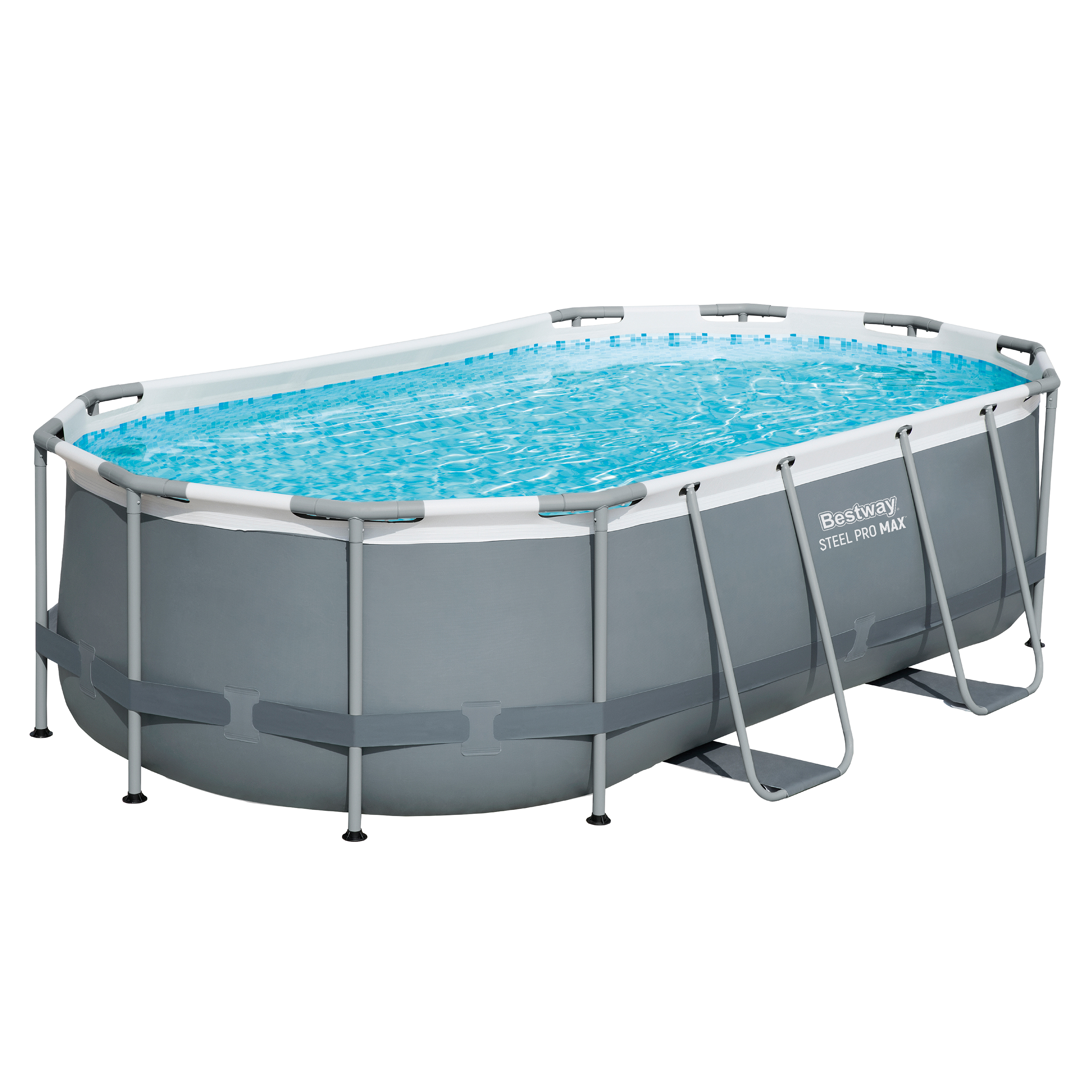 Steel Pro MAX™ Solo Pool ohne Zubehör 427 x 250 x 100 cm , grau, oval