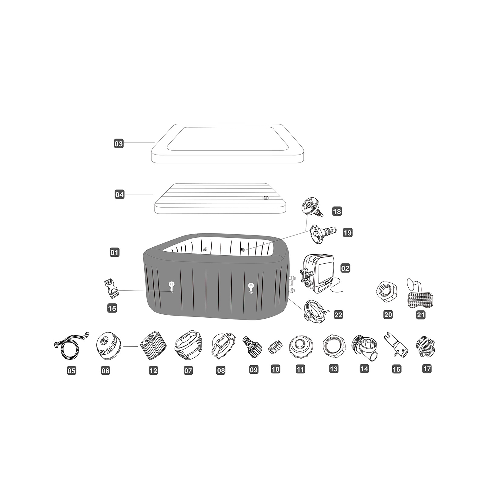 Bestway® Ersatzteil Adapter (Wassereinlass) für LAY-Z-SPA® HydroJet™ Whirlpools (ab 2025)