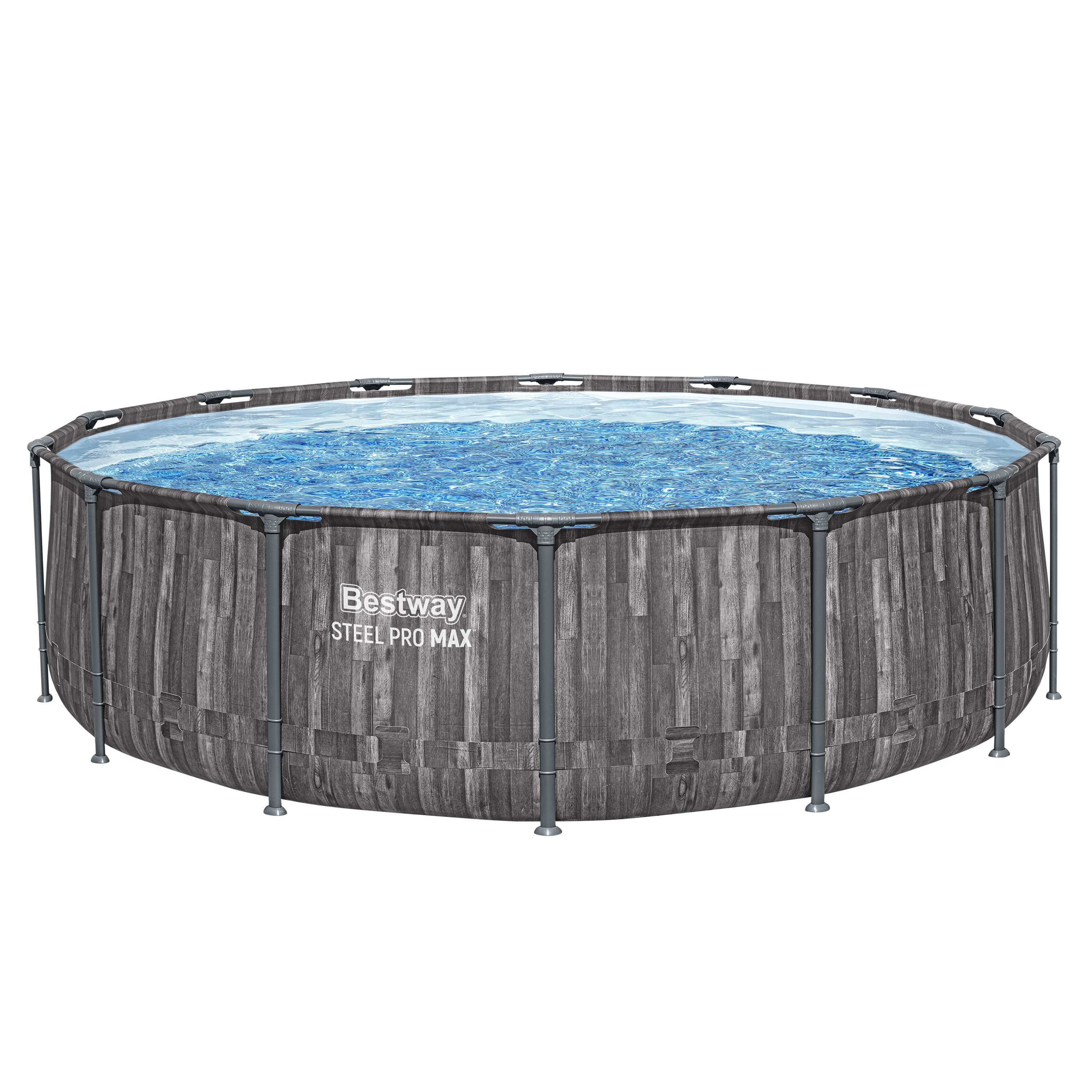 Steel Pro MAX™ Solo Pool ohne Zubehör Ø 427 x 107 cm, Holz-Optik (Mooreiche), rund