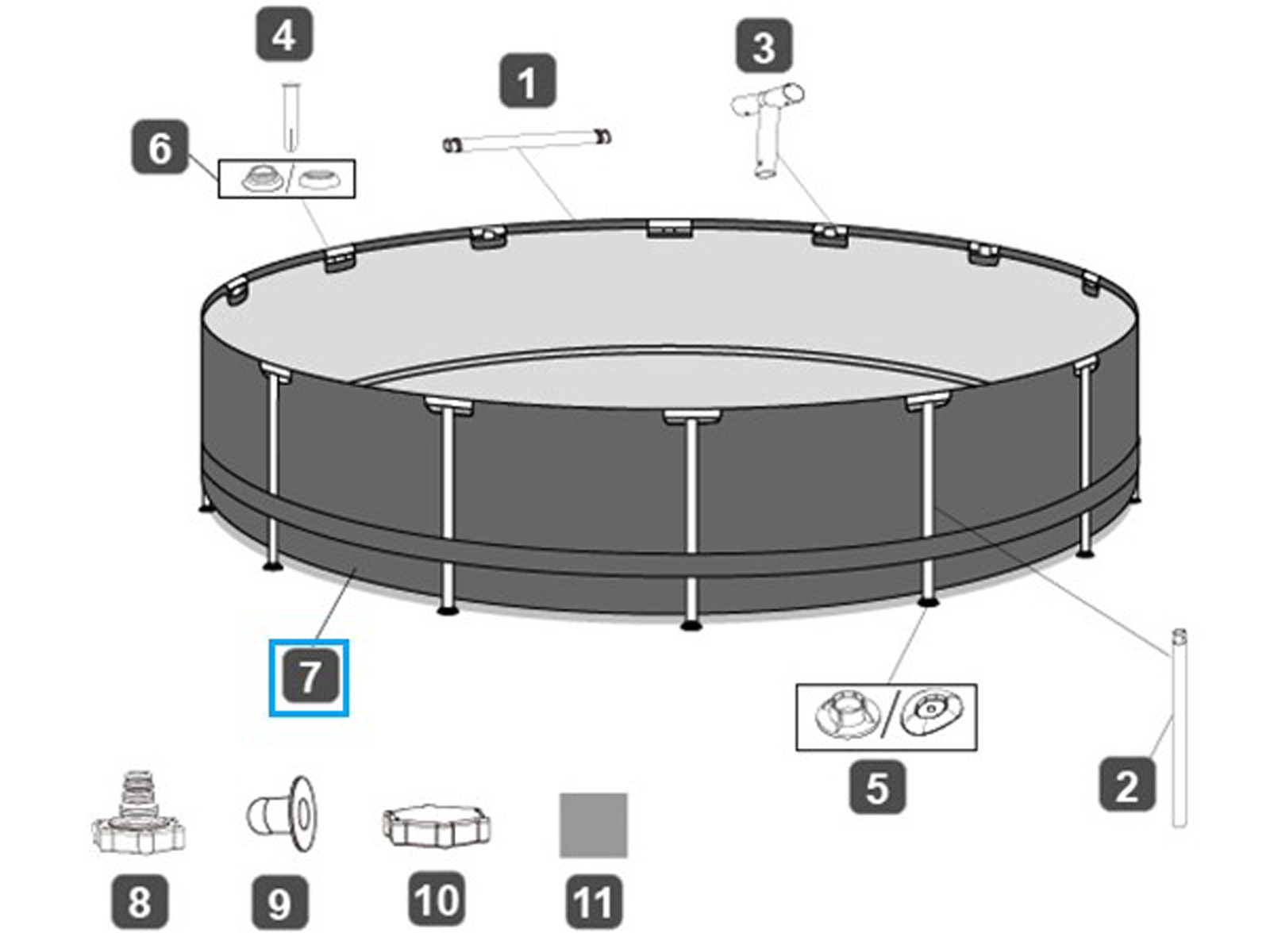 Steel Pro 10' x 30"/3.05m x 76cm Pool Liner