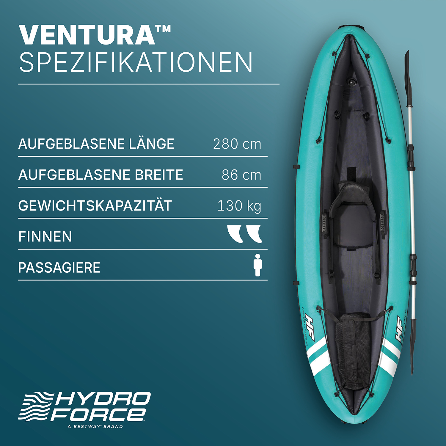 Hydro-Force™ Kajak-Set Ventura™ 280 x 86 x 40 cm