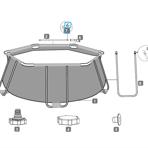 Bestway® Spare Part  Top rail spring pin set (10 pieces) for rectangular frame pools Bestway® Spare Part  Top rail spring pin set (10 pieces) for rectangular frame pools
