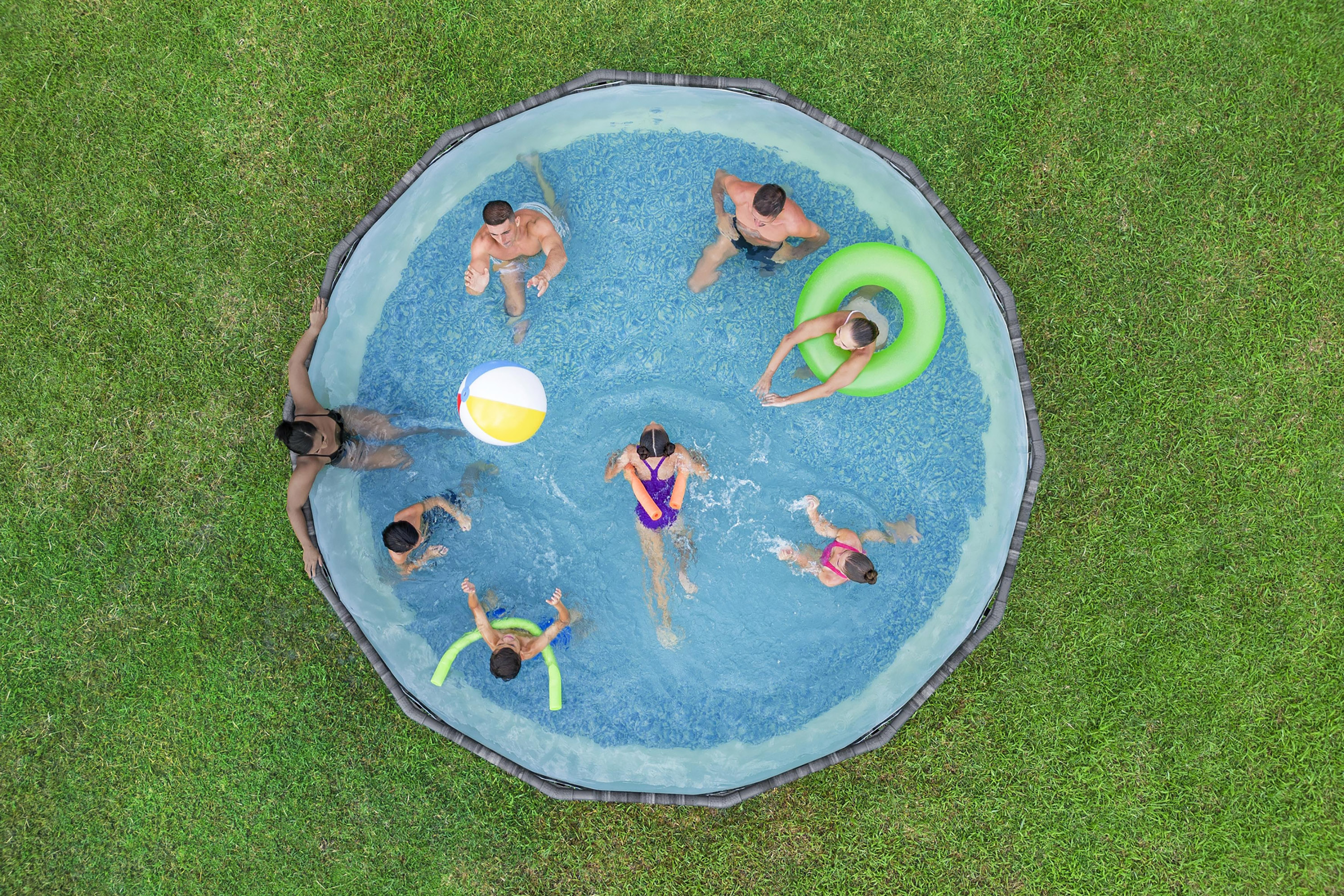 Steel Pro MAX™ Solo Pool ohne Zubehör Ø 427 x 107 cm, Holz-Optik (Mooreiche), rund