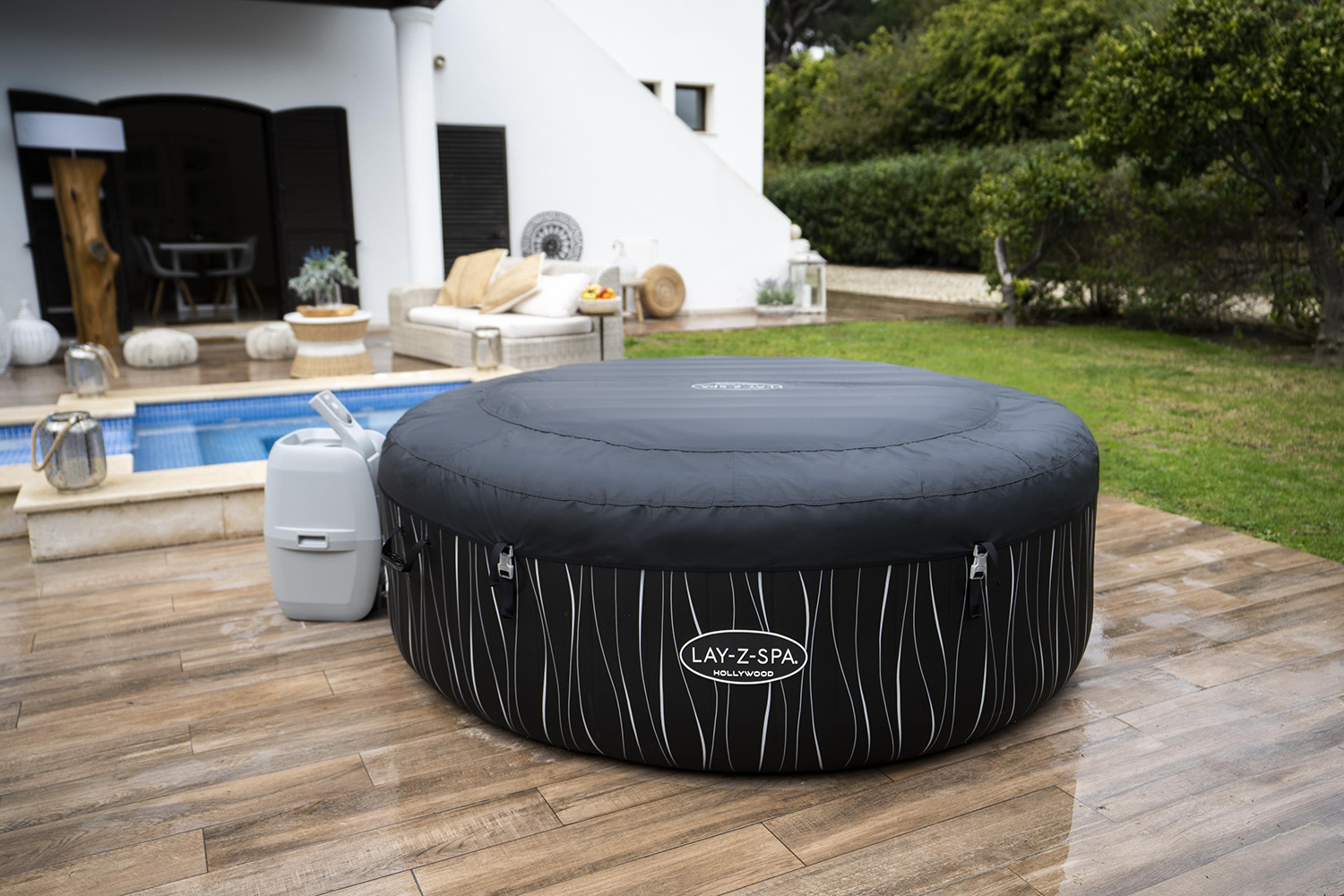 LAY-Z-SPA® LED-Whirlpool Hollywood AirJet™ Ø 196 x 66 cm, rund