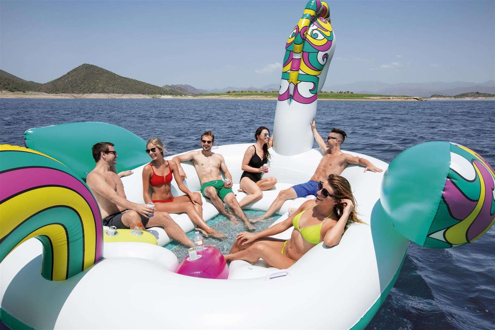 6-Personen-Badeinsel Einhorn 590 x 404 cm