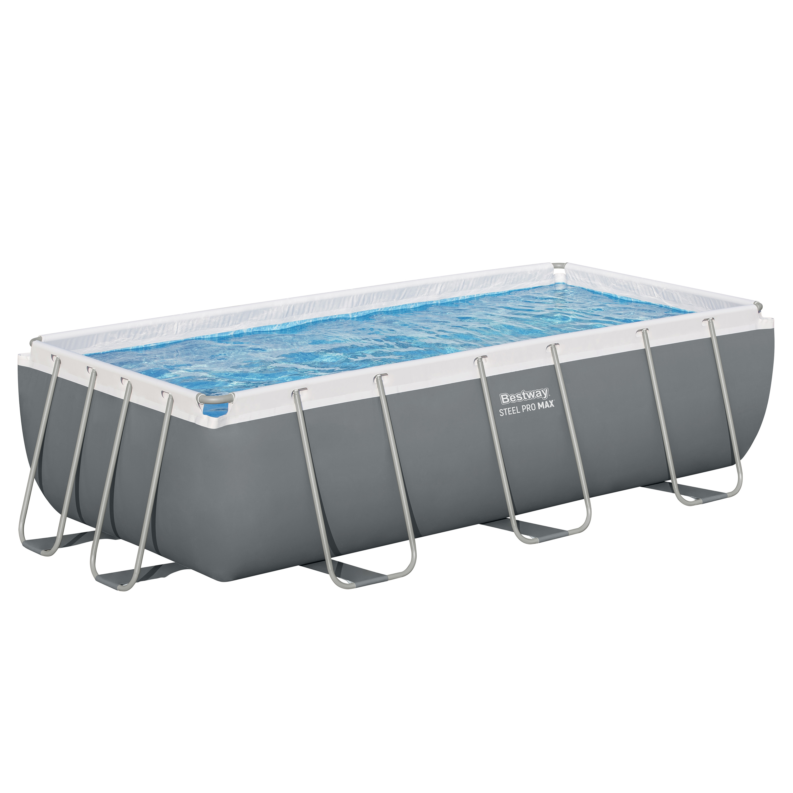 Steel Pro MAX™ Solo Pool ohne Zubehör 404 x 201 x 100 cm, grau, eckig