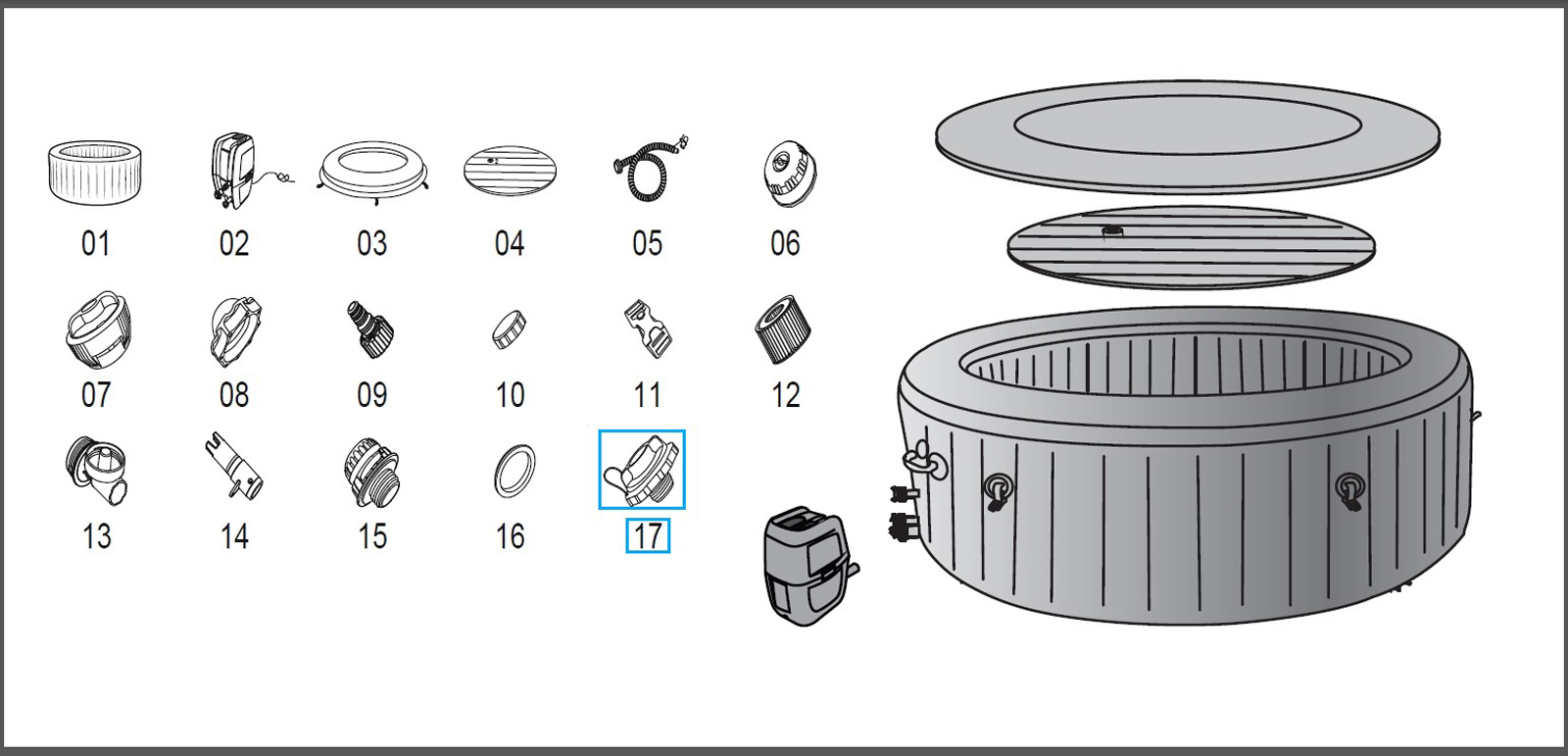 Bestway® Spare Part Screw valve for LAY-Z-SPA® whirlpools (except 180 x 66 cm and DropStitch™)