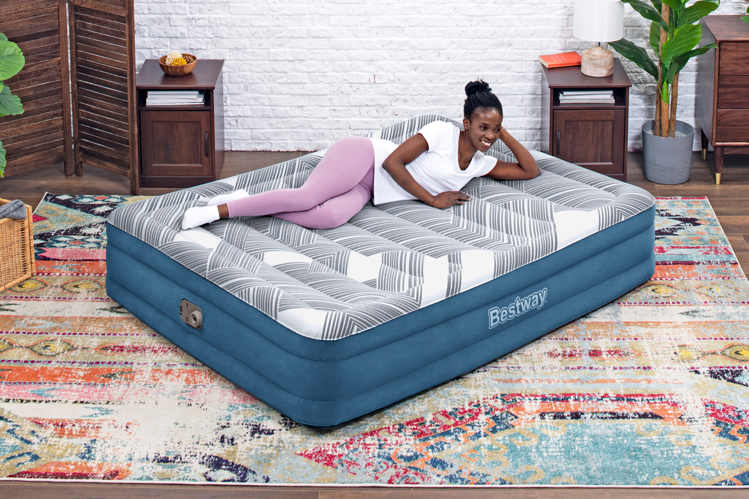 TriTech™ Doppelluftbett Fashion Flock™ mit integrierter Elektropumpe 203 x 152 x 36 cm
