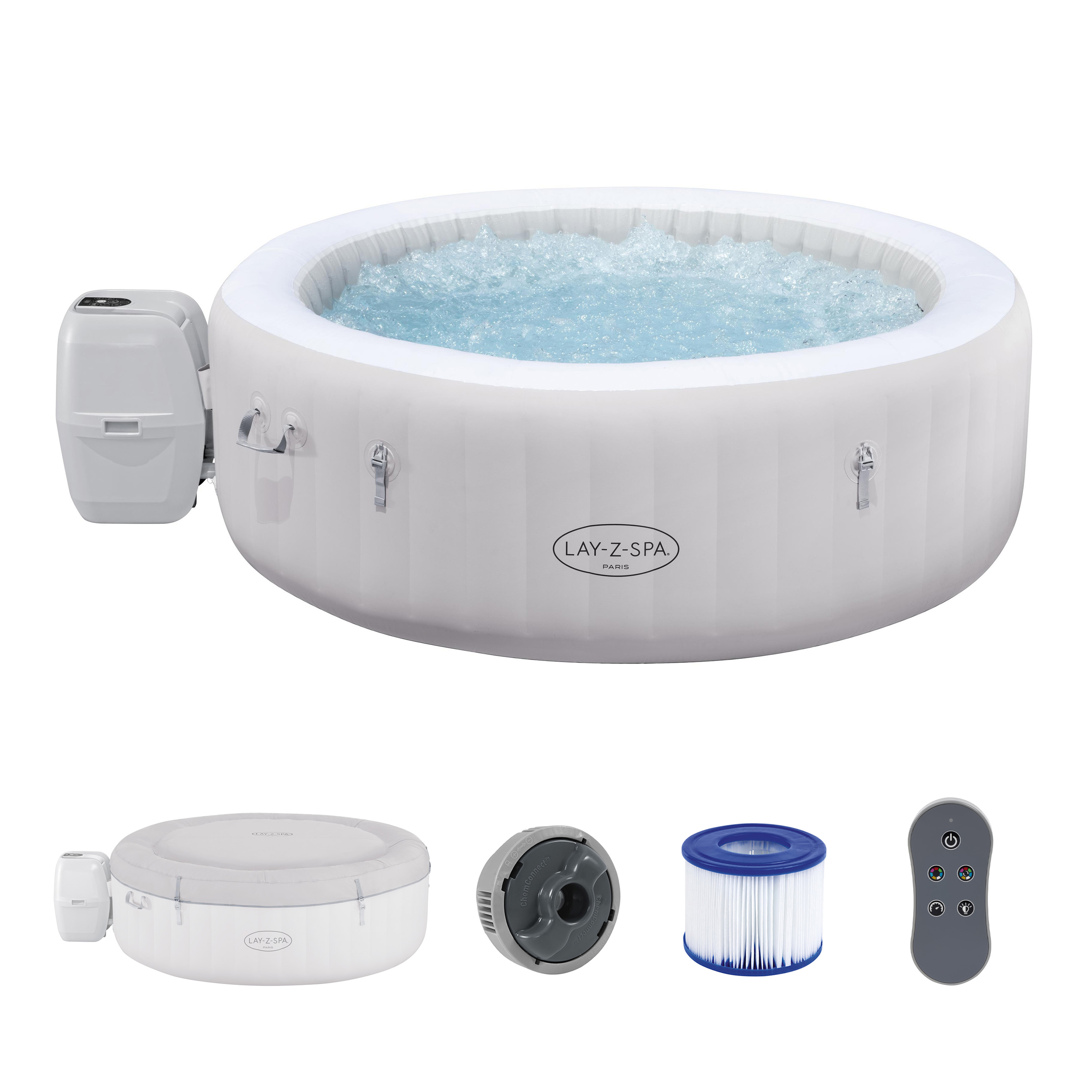 LAY-Z-SPA® LED Whirlpool Paris AirJet™ Ø 196 x 66 cm, rund