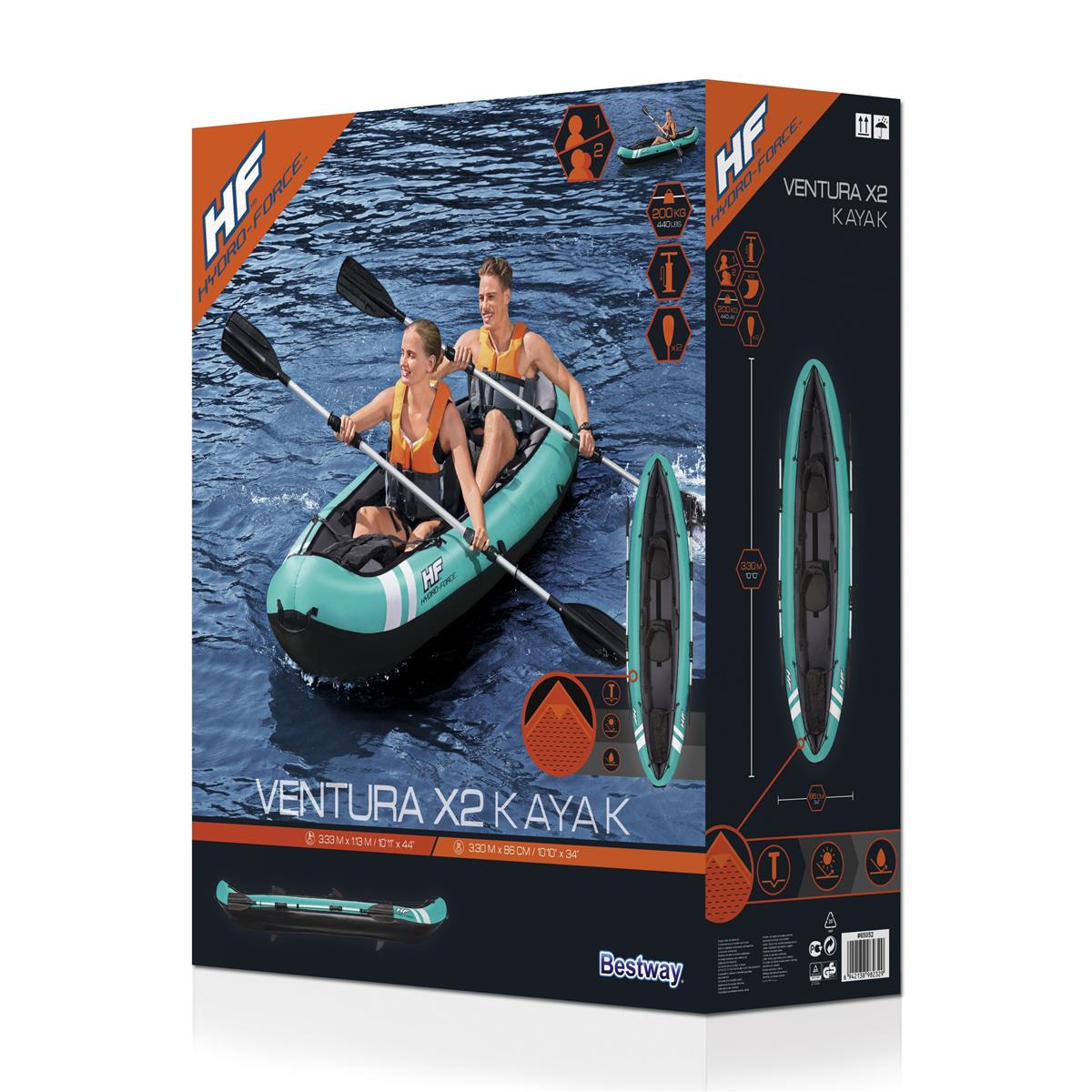 Hydro-Force™ Kajak-Set für 2 Personen Ventura X2 330 x 86 x 48 cm