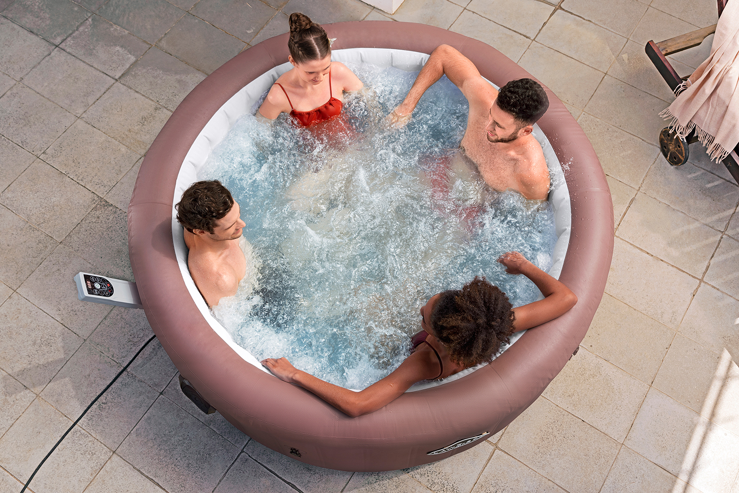 LAY-Z-SPA® Energiespar Whirlpool Hawaii AirJet™ mit App-Steuerung, für 6 Personen, Ø 196 x 71 cm, Terrakotta