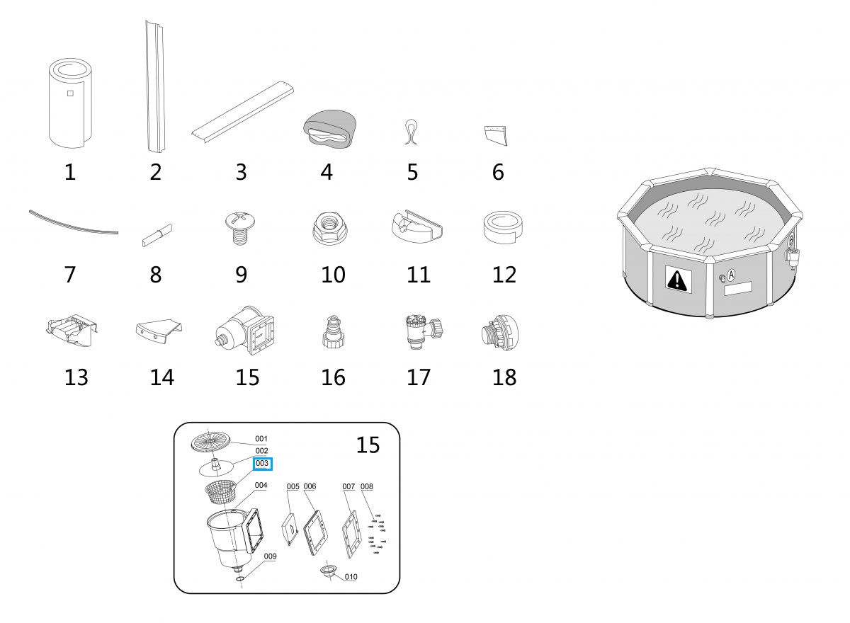Bestway® Spare Part Filter sieve for various Hydrium™ steel wall pools (2022)