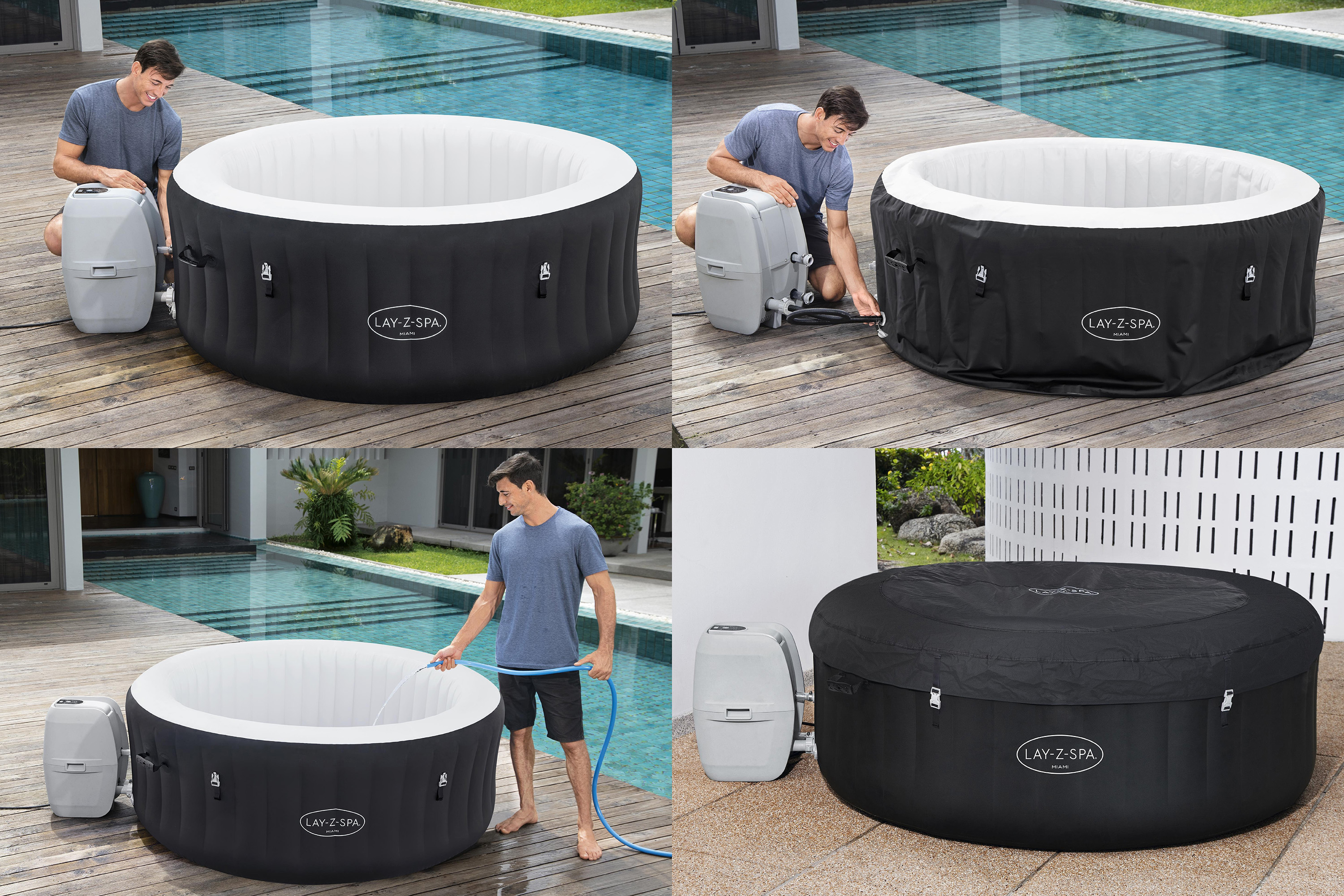 LAY-Z-SPA® Whirlpool Miami AirJet™ Ø 180 x 66 cm, rund