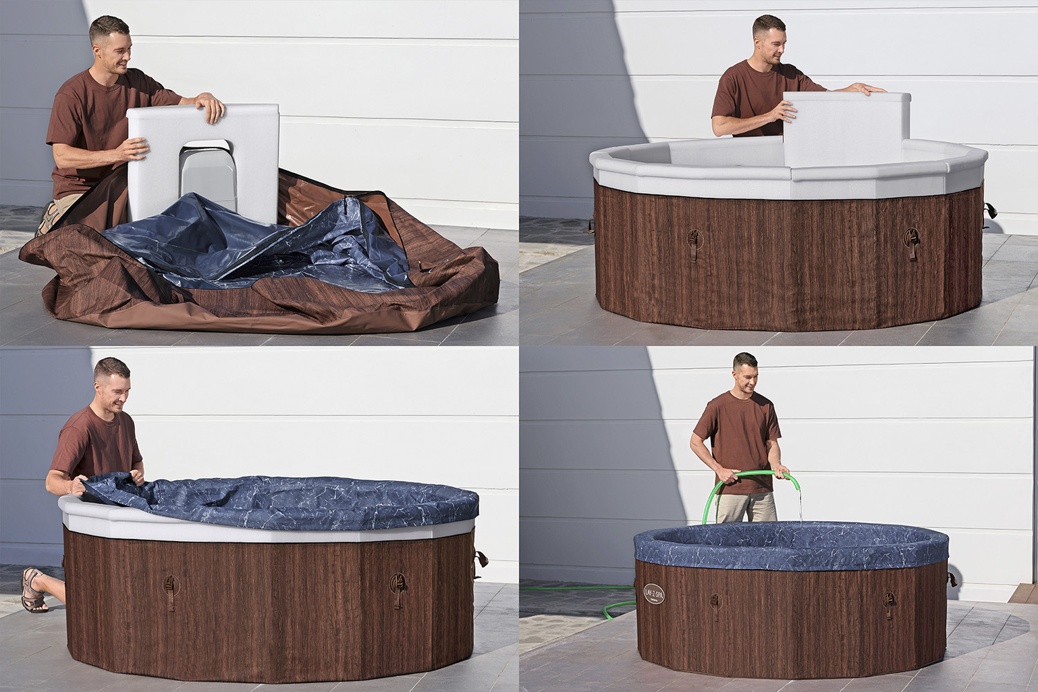 LAY-Z-SPA® Energiespar Whirlpool Toronto AirJet™ mit Schaumstoffpaneelen & App-Steuerung, für 7 Personen Ø 190 x 70 cm