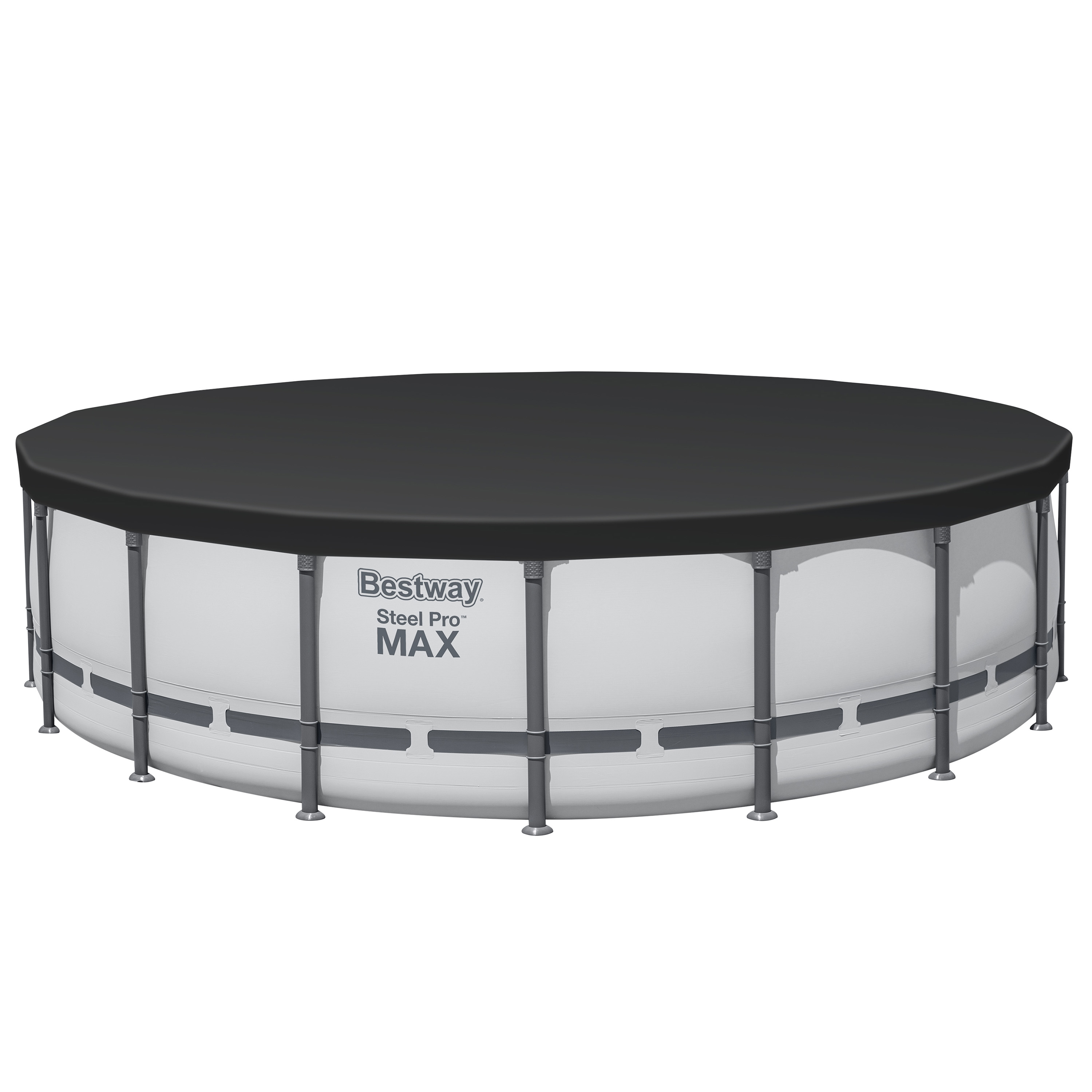 Steel Pro MAX™ Frame Pool Komplett Set mit Filterpumpe Ø 549 x 132 cm, lichtgrau, rund