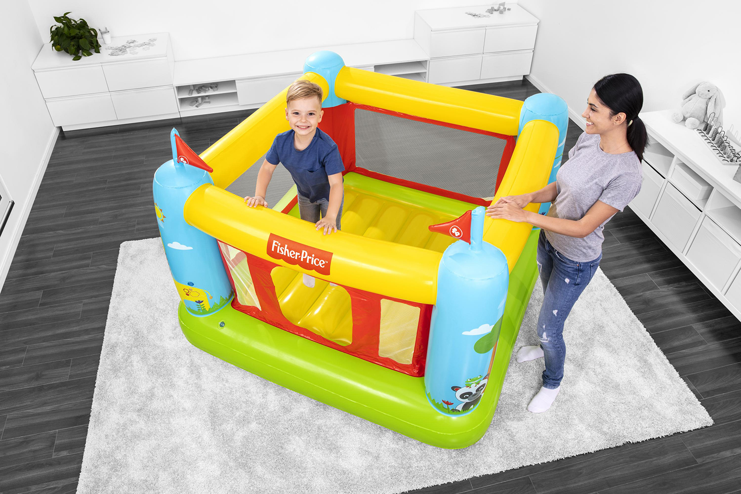 Fisher-Price® 69" x 68" x 53"/1.75m x 1.73m x 1.35m Bouncetastic Bouncer Fisher-Price® 69" x 68" x 53"/1.75m x 1.73m x 1.35m Bouncetastic Bouncer