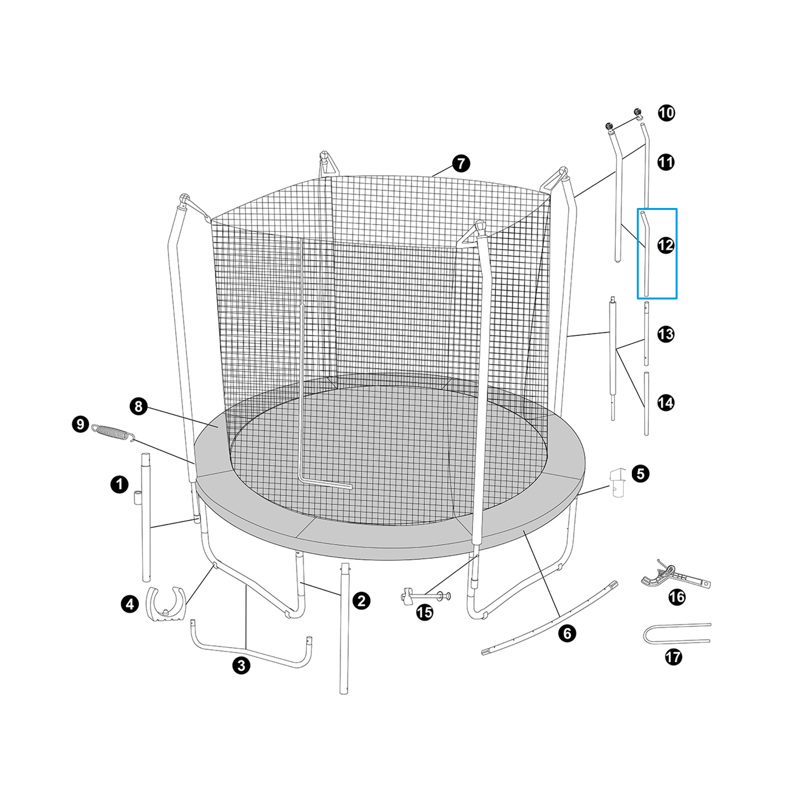 Bestway® Spare Part Foam for Upper Frame Support 10' x 8'4"/3.05m x 2.55m Xtreme Air Trampoline