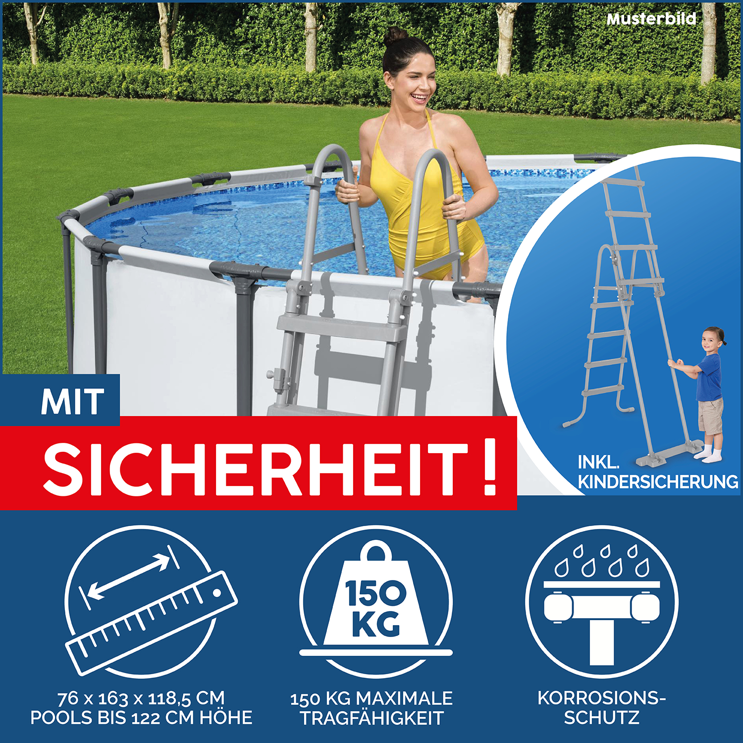 Power Steel™ Frame Pool Komplett-Set mit Filterpumpe 732 x 366 x 122 cm , Holz-Optik (Mooreiche), oval