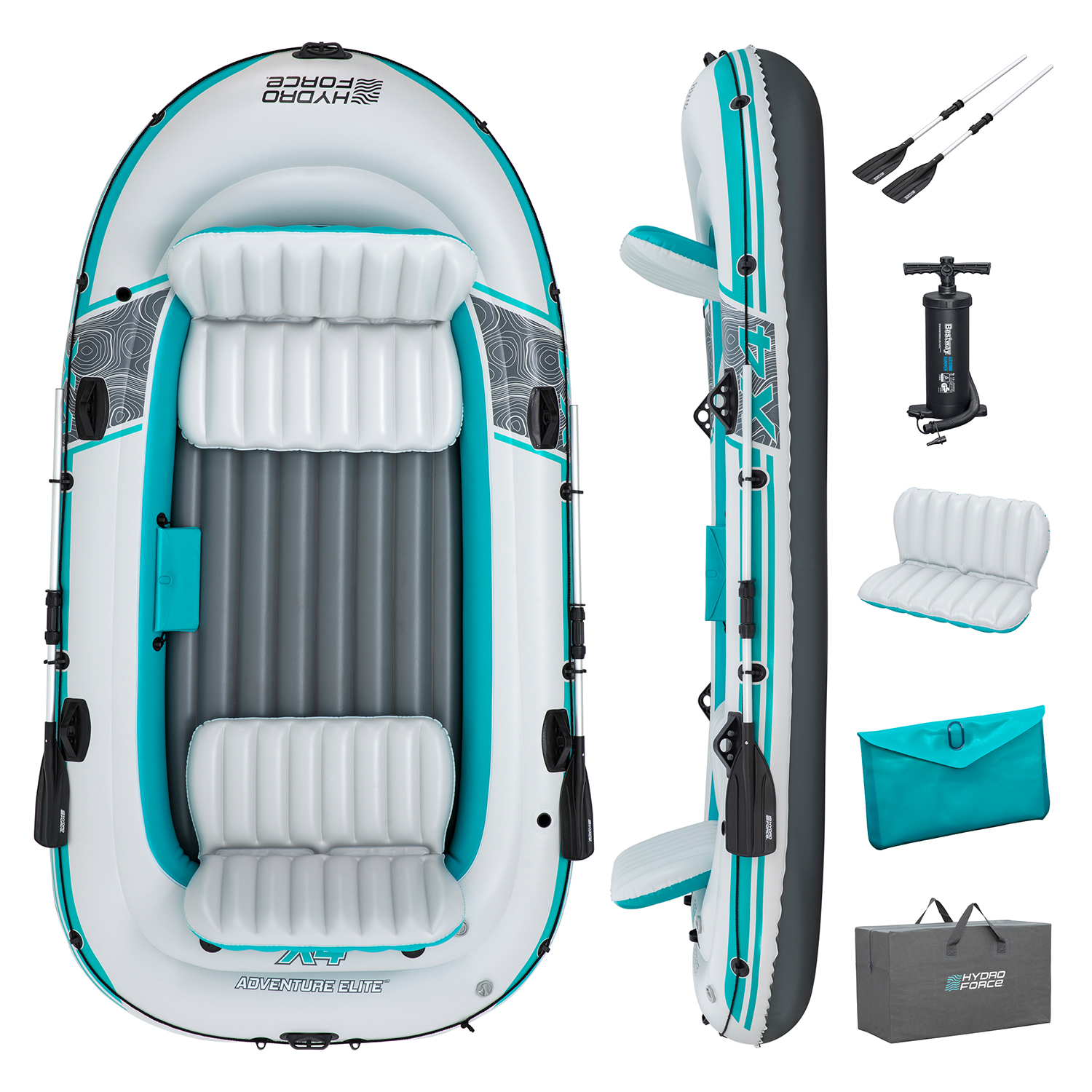 Hydro Force® Schlauchboot-Set Adventure Elite™ X4 315 x 165 x 41 ,5 cm Hydro Force® Schlauchboot-Set Adventure Elite™ X4 315 x 165 x 41 ,5 cm