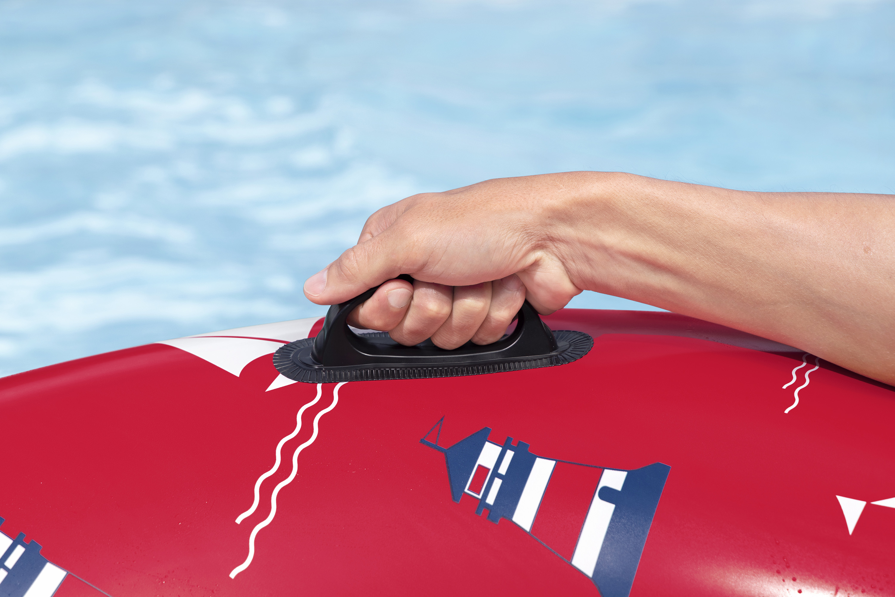 Schwimmring Nautical Ø 105 x 33 cm, Rot