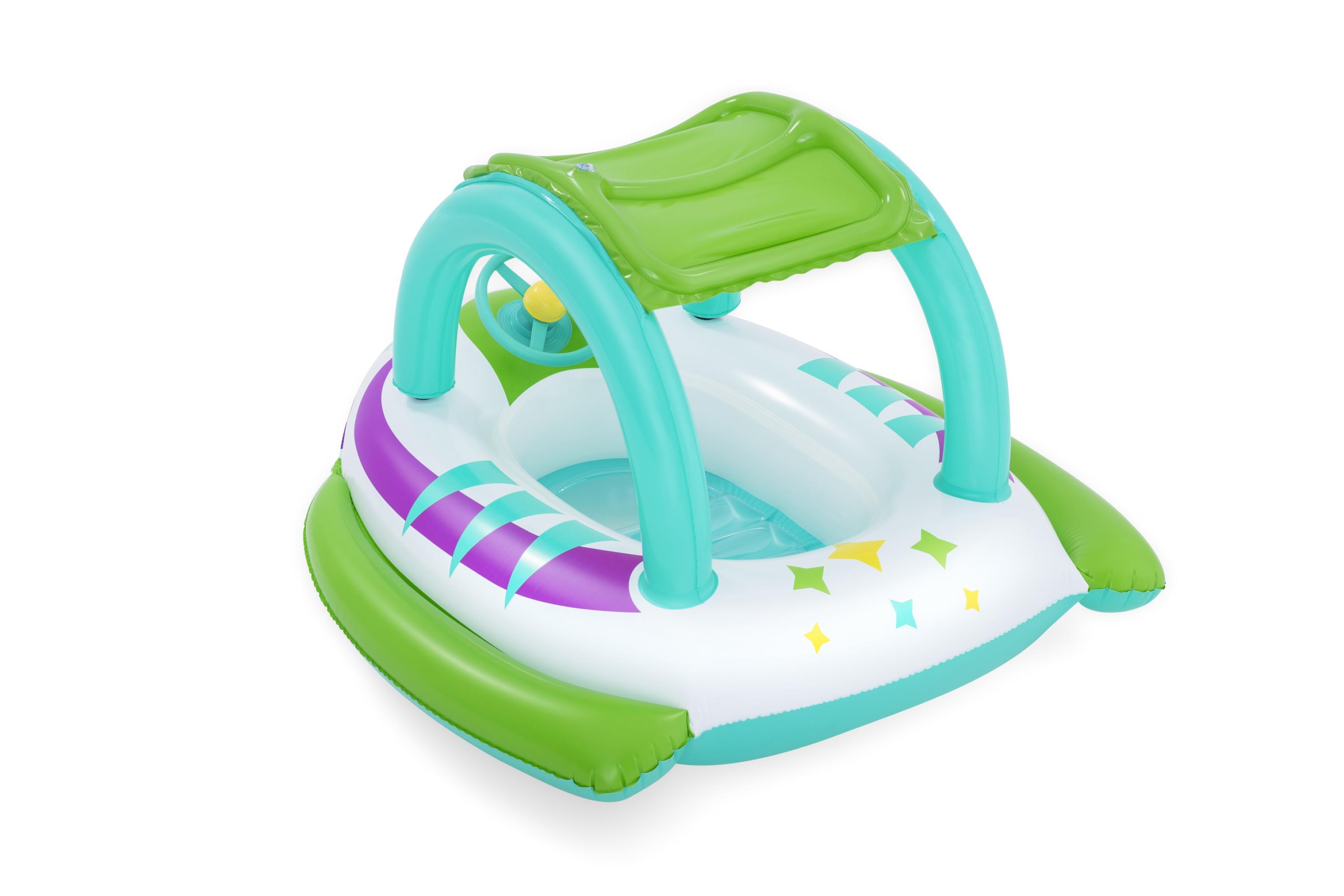 Space Splash™ Kinder-Schlauchboot Raumschiff mit Sonnenschutzdach 107 x 112 cm