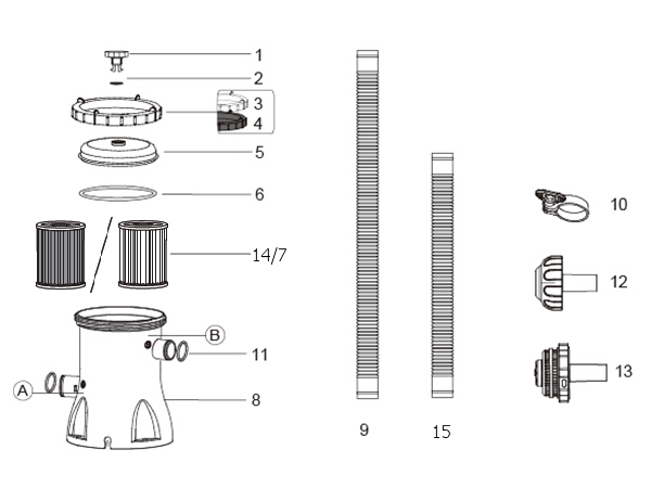 Bestway® Spare Part connecting hose (weiß/Ø 32mm/150cm) for pools, filter pumpn und sand filter unit