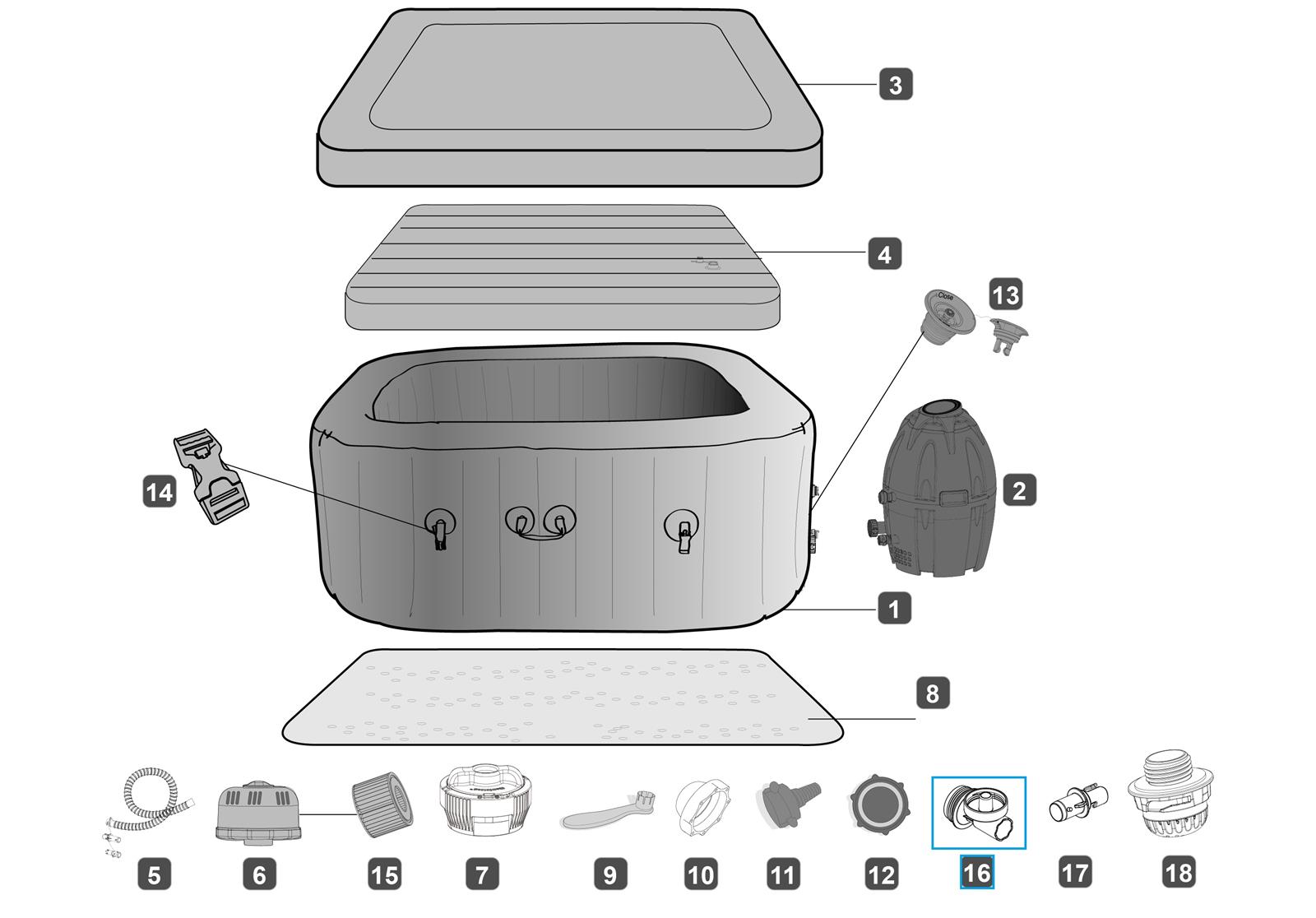 Bestway® Spare Part Deflation t-joint for LAY-Z-SPA® whirlpools (except DropStitch™)