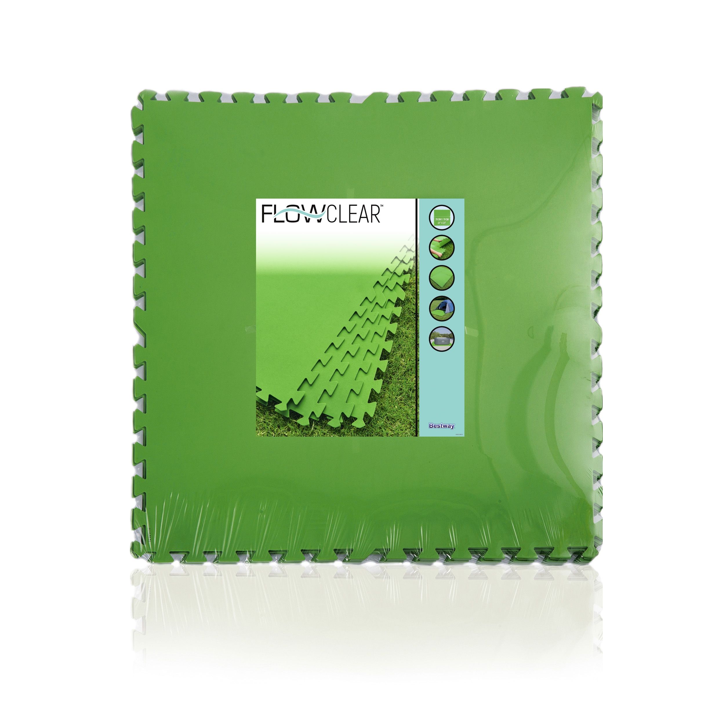 Flowclear™ Pool-Bodenschutzfliesen Set, 9 Stück á 78 x 78 cm, grün