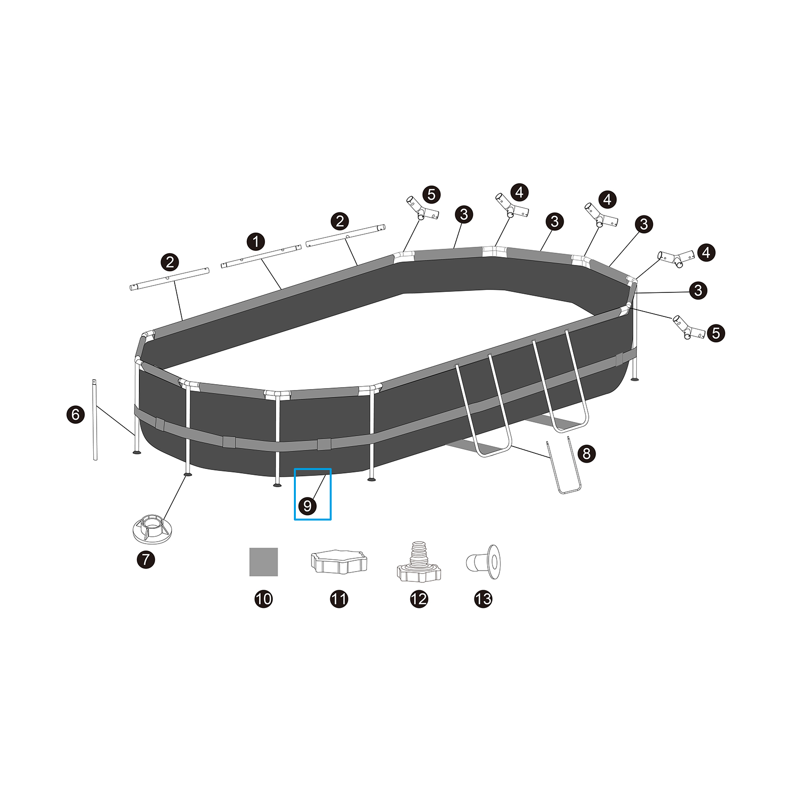 Bestway® Spare Part Pool liner stone optics for Steel Pro MAX™ pool 427x250x100 cm, oval