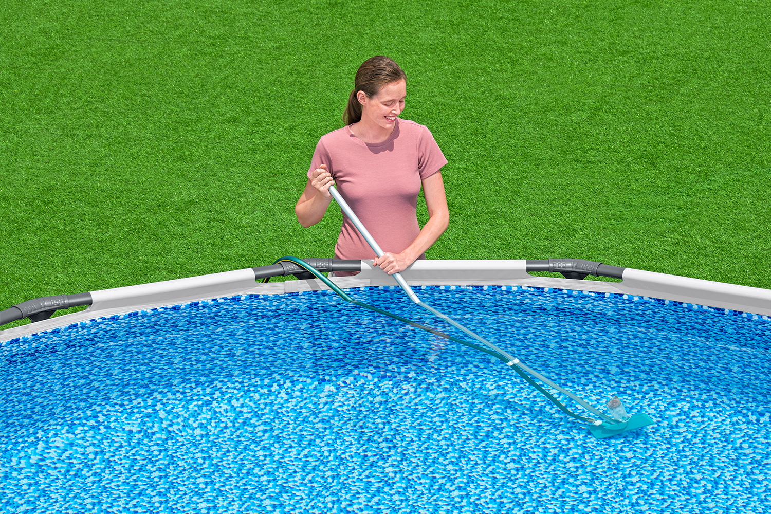 Poolpflege Basis-Set mit Venturi-Sauger & Kescher für Poolgrößen bis 396 cm