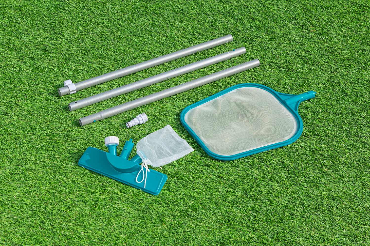 Poolpflege Basis-Set mit Venturi-Sauger & Kescher für Poolgrößen bis 396 cm
