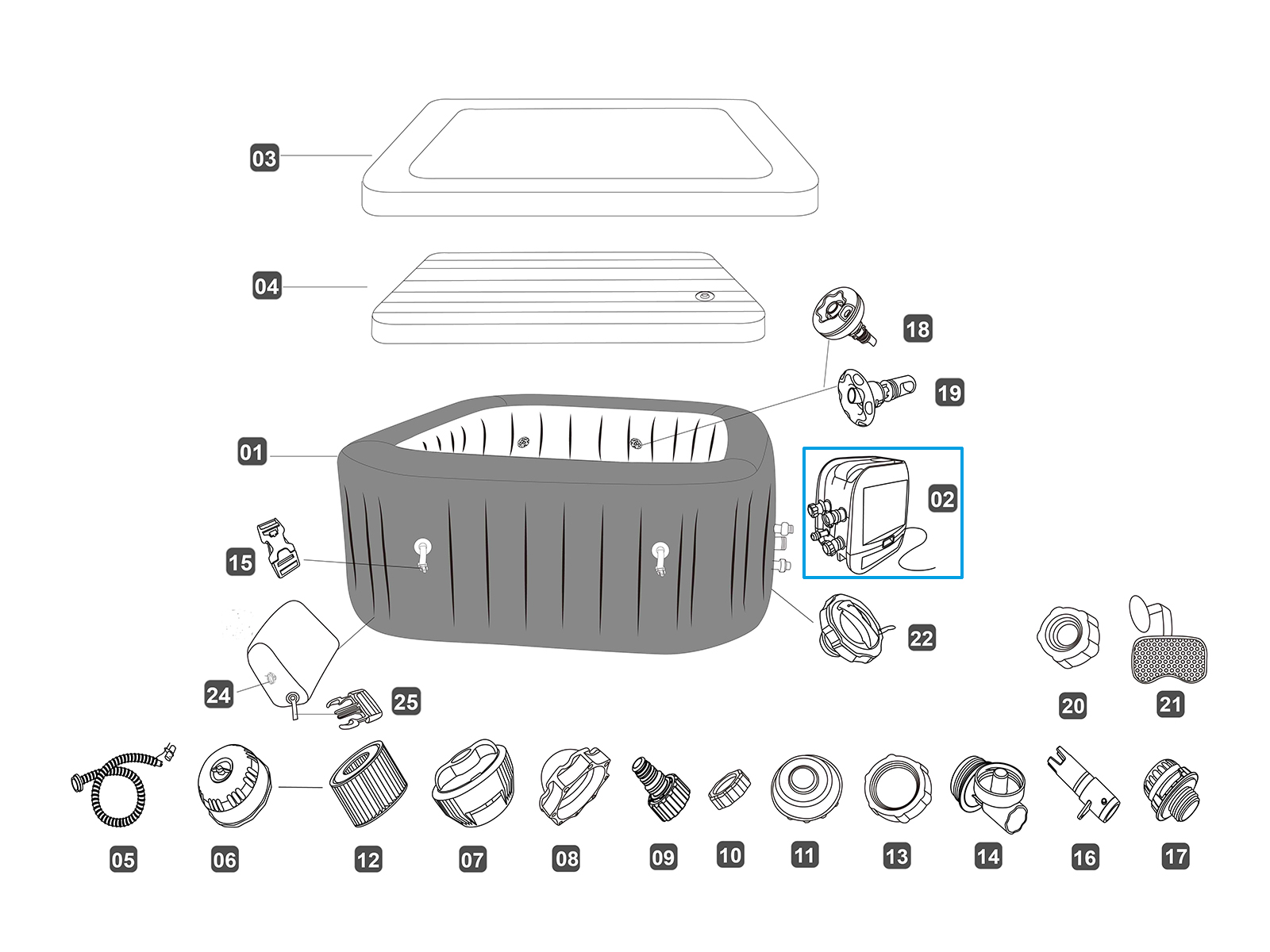 Bestway® Spare Part Lay-Z-Spa® HydrojetPro Spa Heater with WIFI (EU)