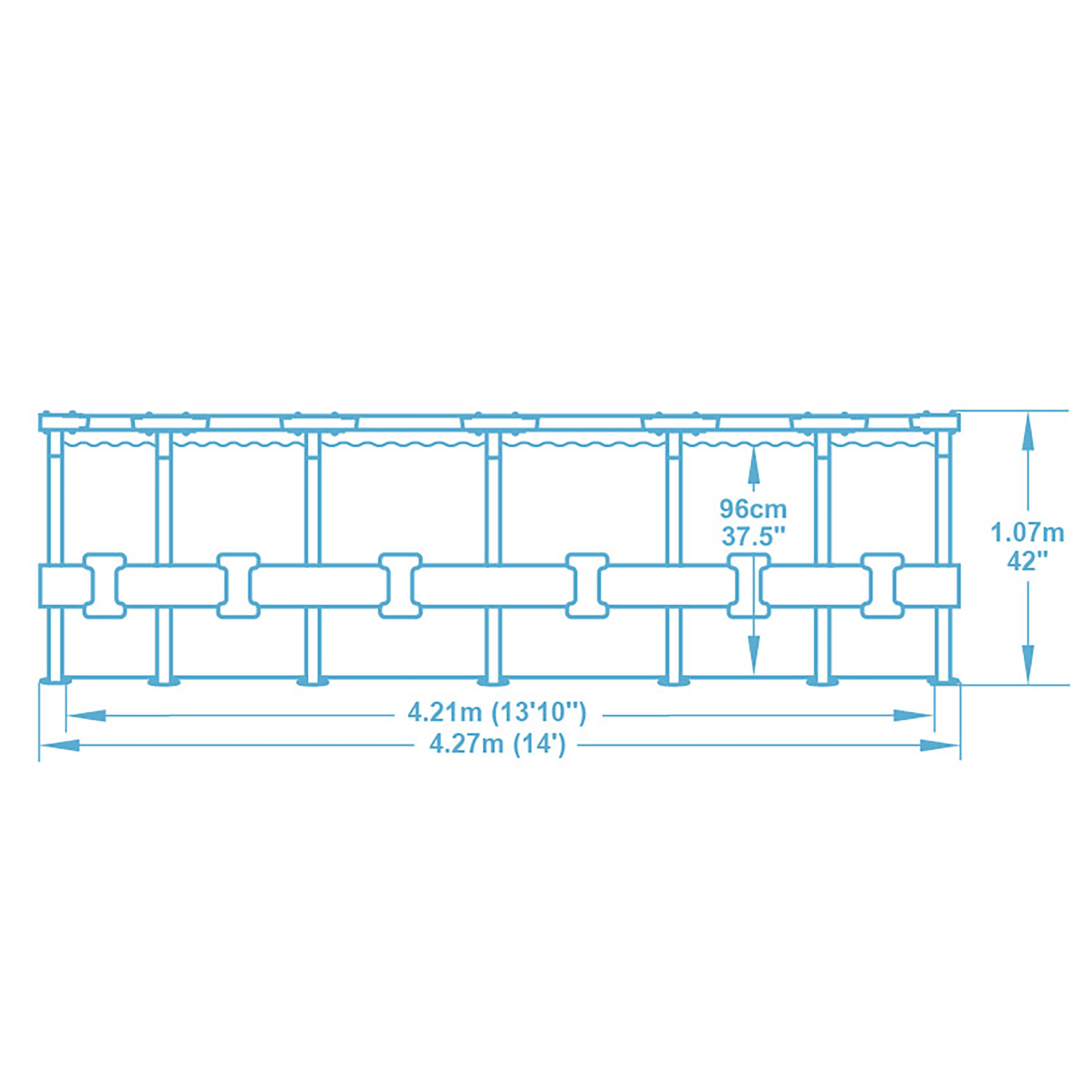 Steel Pro MAX™ Frame Pool Komplett Set mit Filterpumpe Ø 427 x 107 cm, lichtgrau, rund