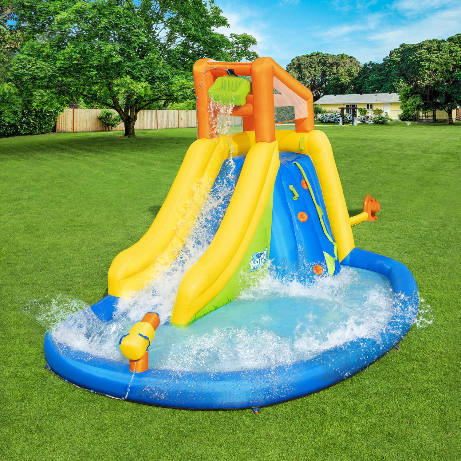 H2OGO!™ 14'3" x 9'5" x 8'9"/4.35m x 2.86m x 2.67m Mount Splashmore Mega WaterPark H2OGO!™ 14'3" x 9'5" x 8'9"/4.35m x 2.86m x 2.67m Mount Splashmore Mega WaterPark