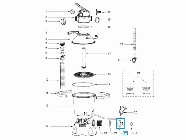 Bestway® Spare Part Strainer cover for Flowclear™ sandfilter units (2.006 / 3.028 l/h)