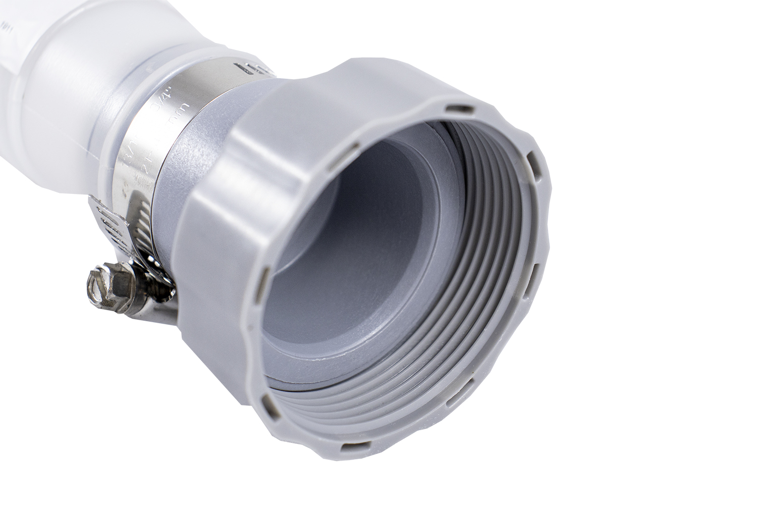 Bestway® Spare Part Hose adapter with fittingr (grey / Ø 38 mm) for hoses without thread
