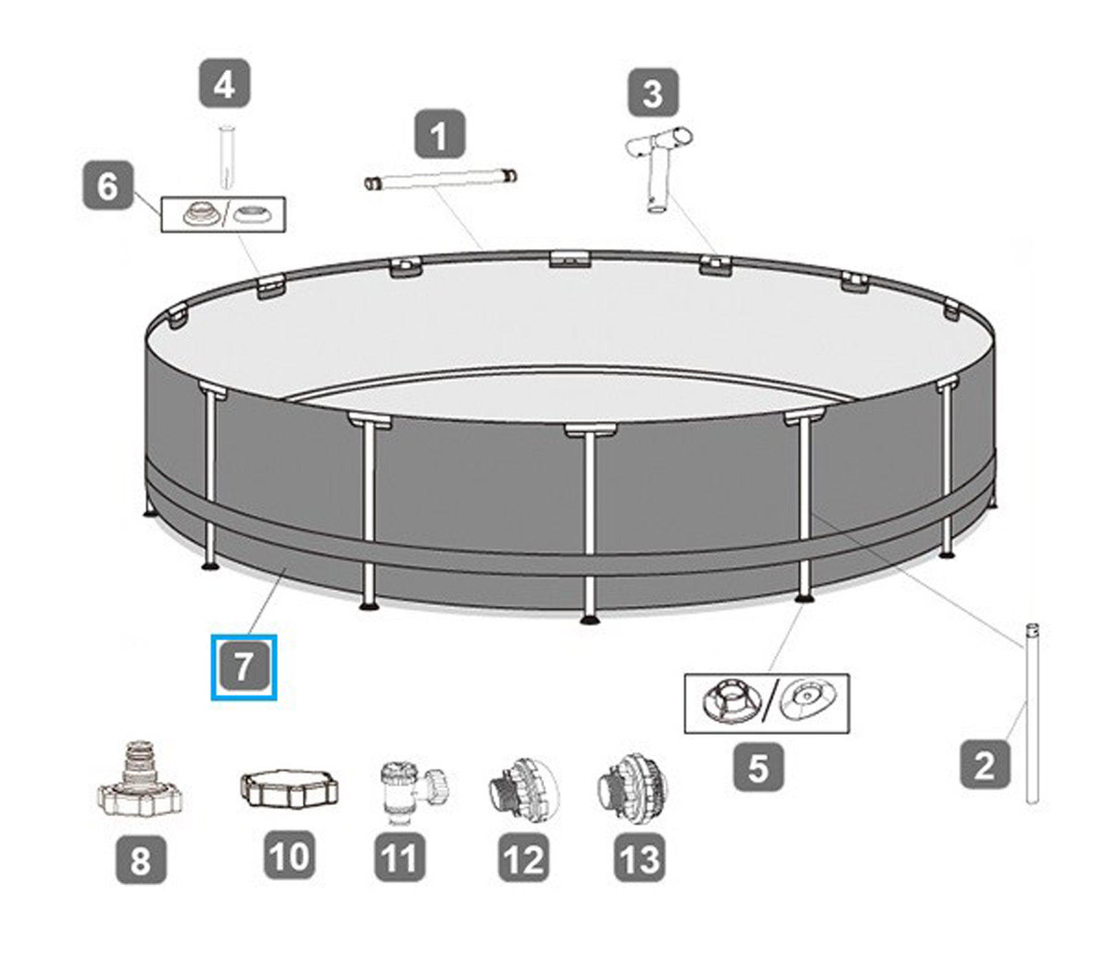 Bestway® Spare Part Power Steel Swim Vista 16' x 48"/4.88m x 1.22m pool liner Bestway® Spare Part Power Steel Swim Vista 16' x 48"/4.88m x 1.22m pool liner