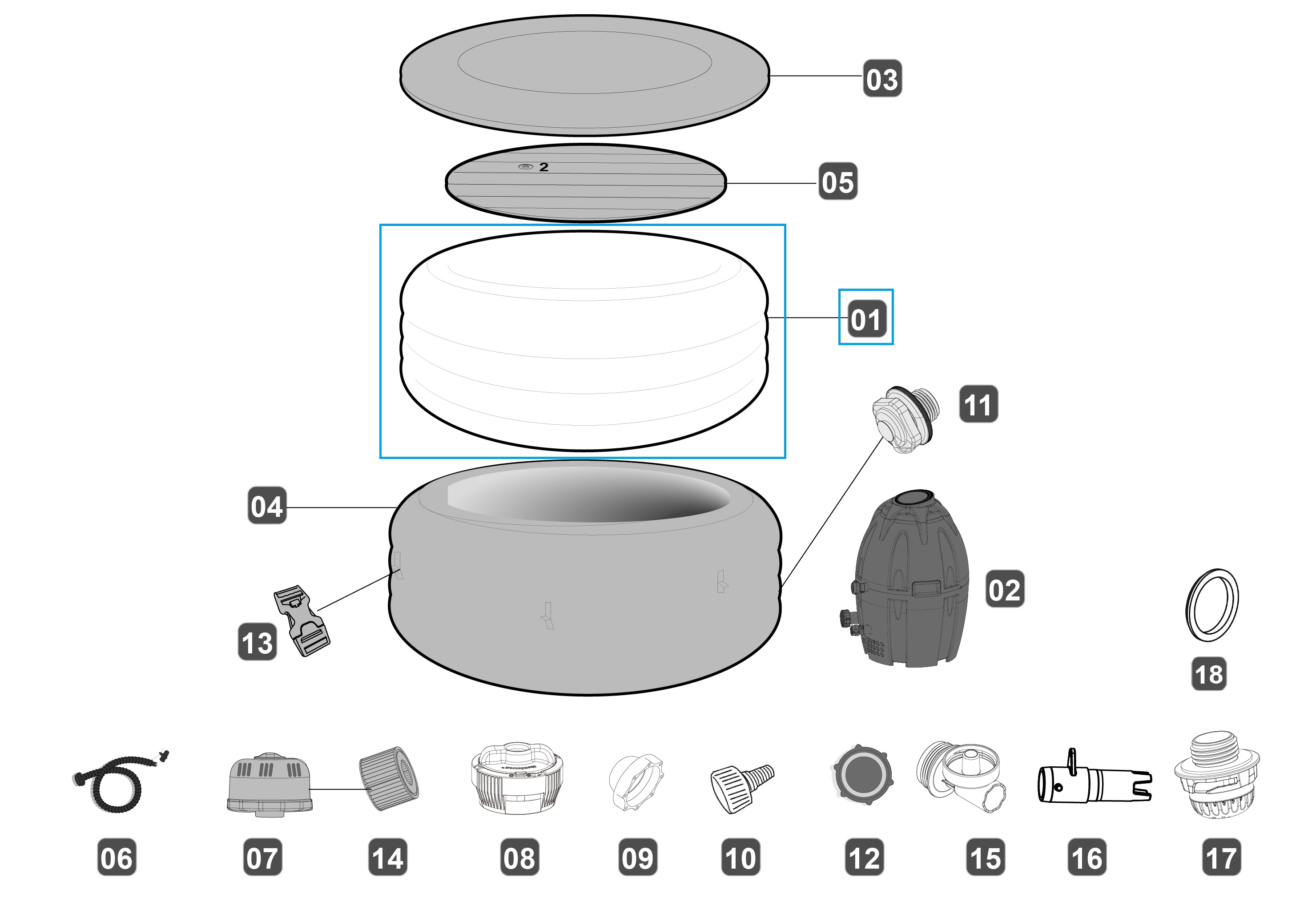 Bestway® Spare Part Liner for Lay-Z-Spa™ Vegas AirJet™ 196cm x 61cm