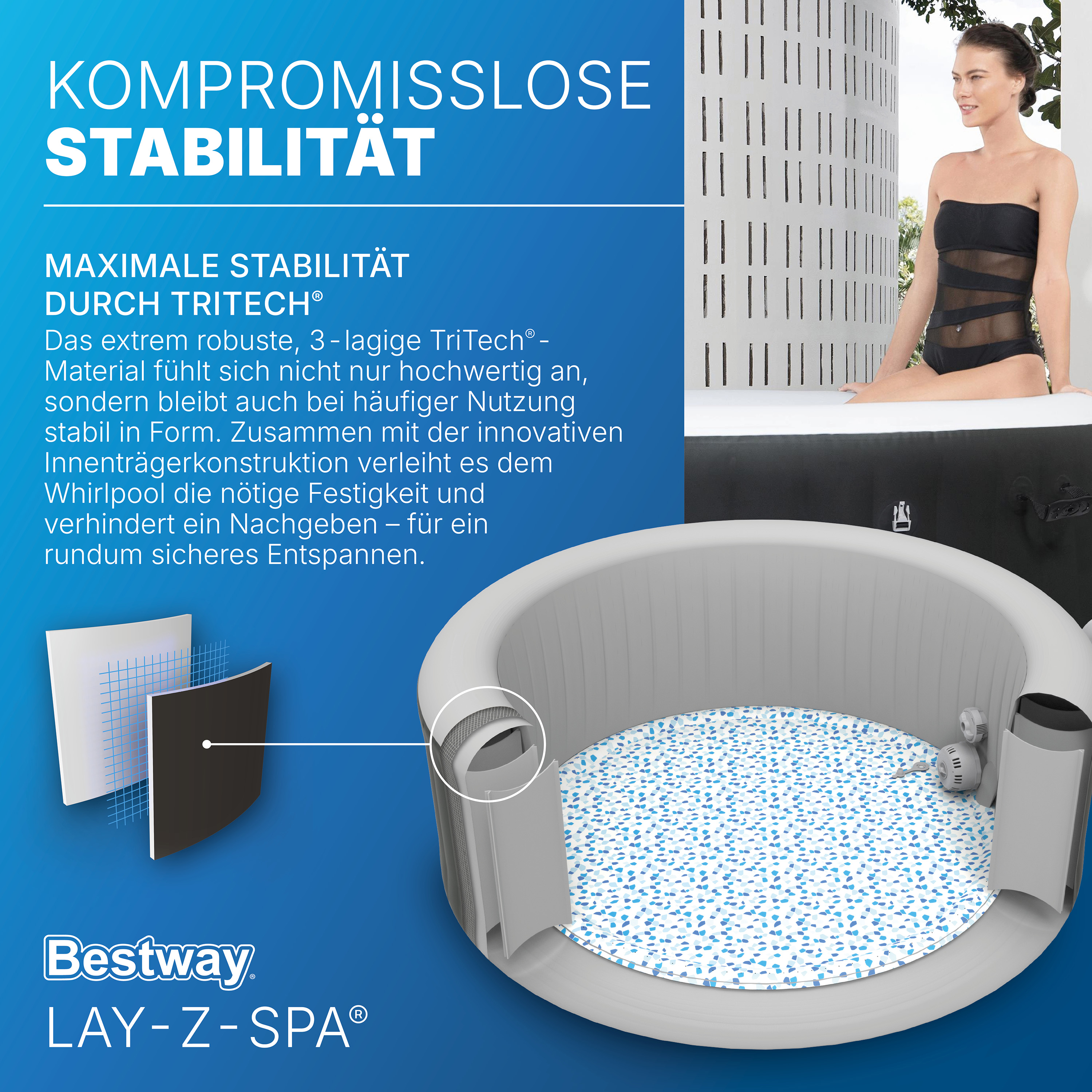LAY-Z-SPA® Whirlpool Miami AirJet™ Ø 180 x 66 cm, rund