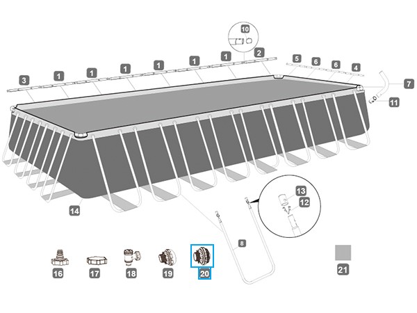 Bestway® Spare Part Pool outlet strainer (grey / Ø 38 mm) for pools Bestway® Spare Part Pool outlet strainer (grey / Ø 38 mm) for pools