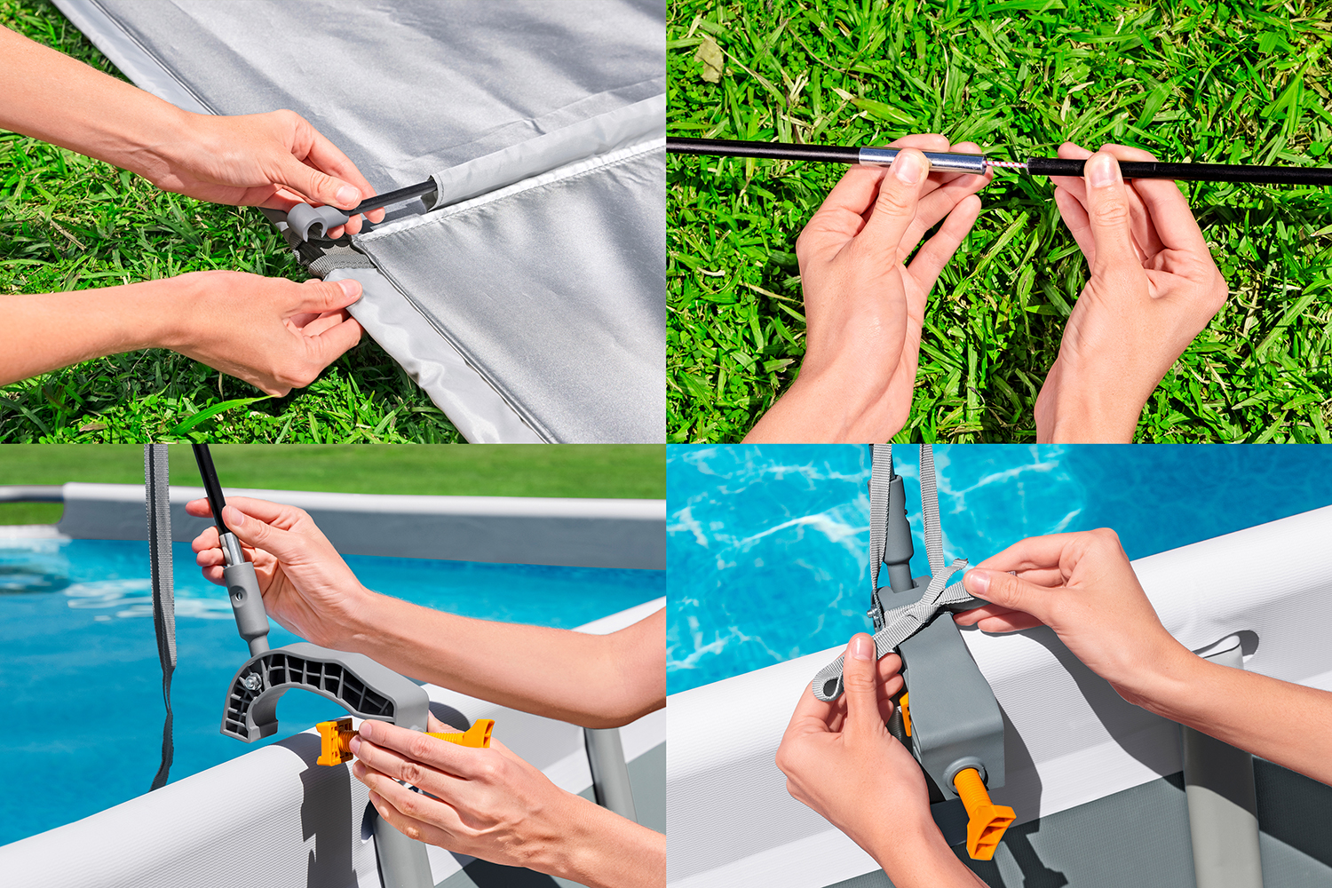 Sonnenschutzdach für eckige und ovale Pools