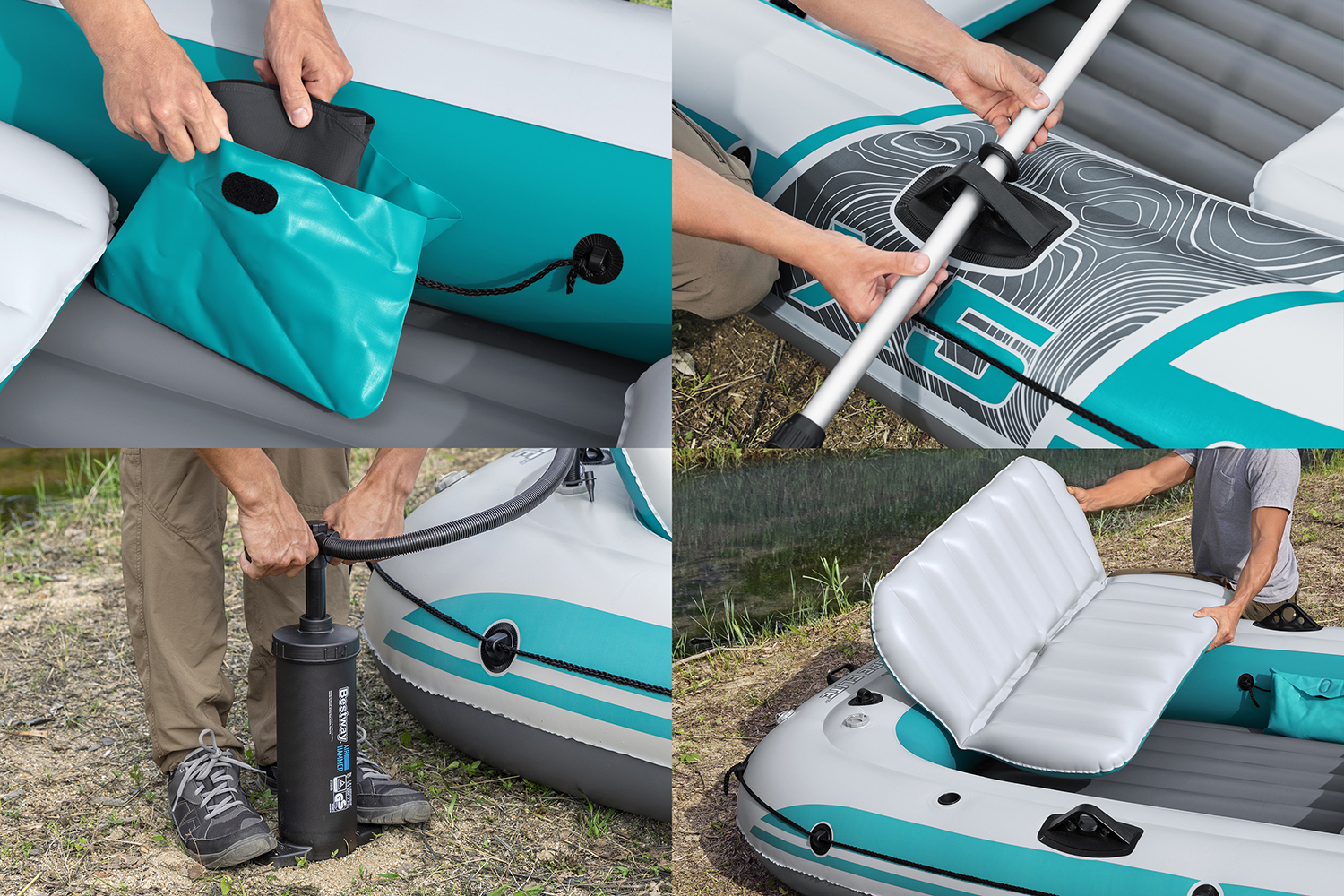 Hydro-Force™ Schlauchboot Komplett-Set Adventure Elite™ X5 364 x 166 x 45 cm