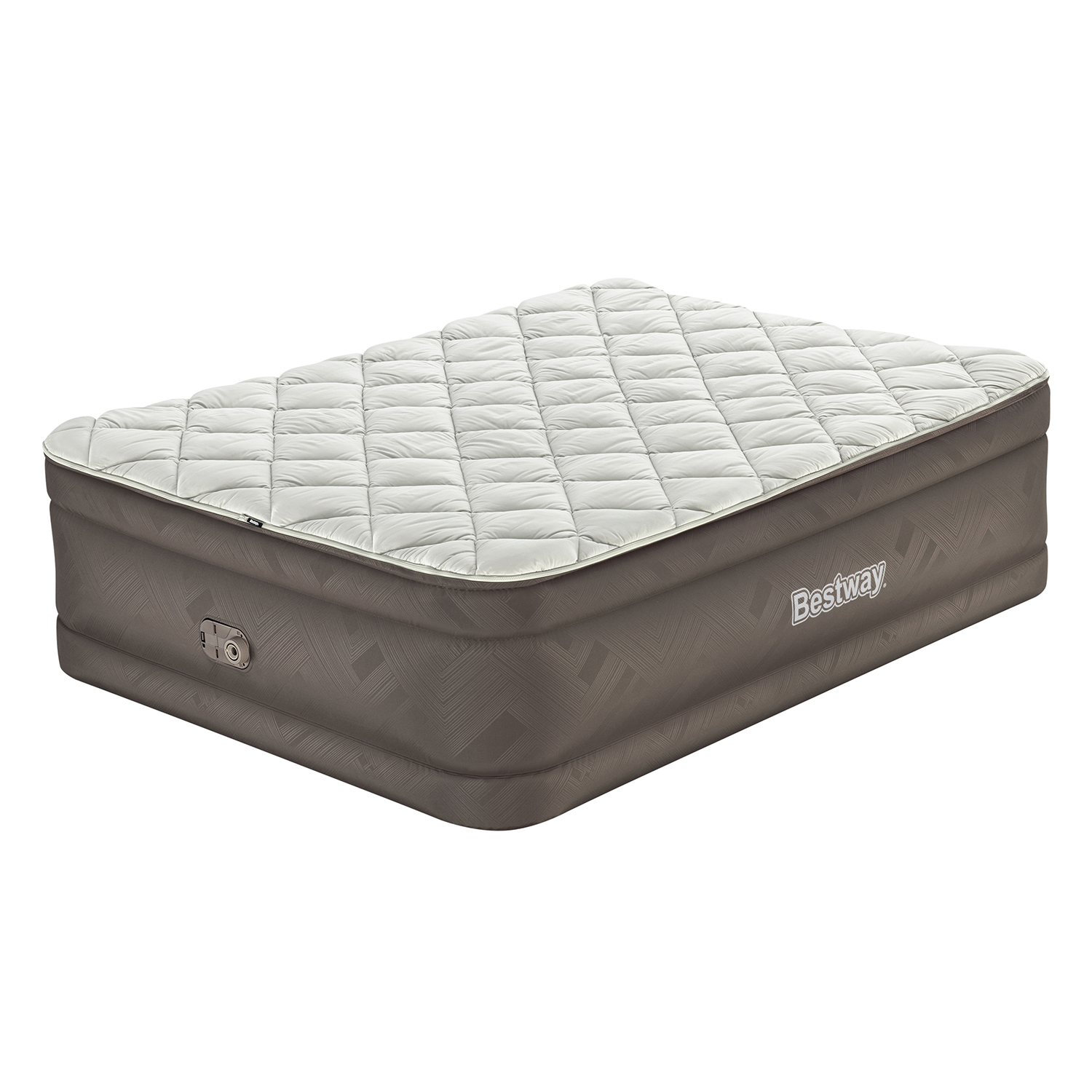 Fortech™ Doppelluftbett mit Reißverschlussbezug & integrierter Elektropumpe  203 x 152 x 51 cm