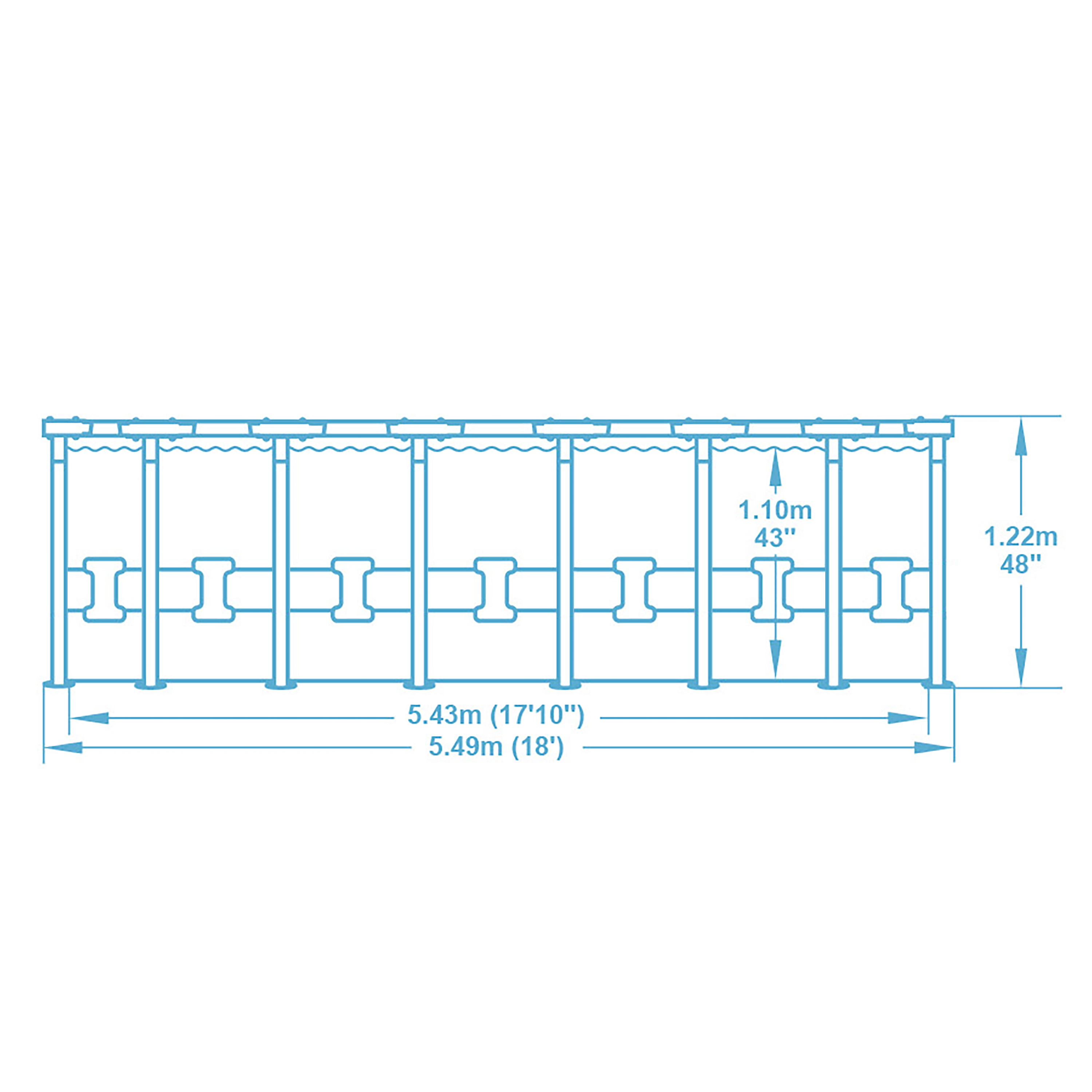 Power Steel™ Swim Vista Series™ Solo Pool ohne Zubehör Ø 549 x 122 cm, Holz-Optik (Pinie), rund