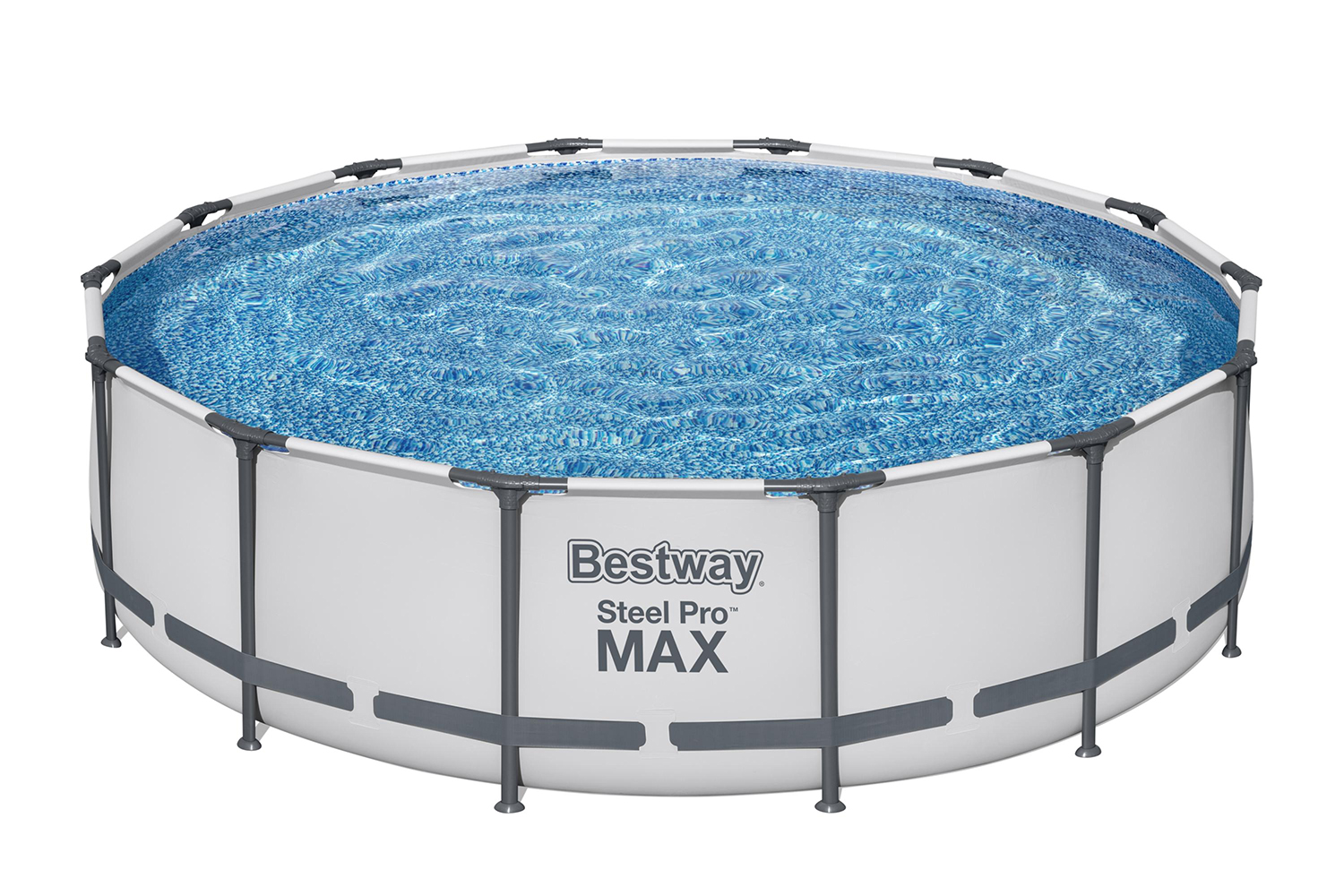 Steel Pro MAX™ Frame Pool Komplett Set mit Filterpumpe Ø 427 x 107 cm, lichtgrau, rund