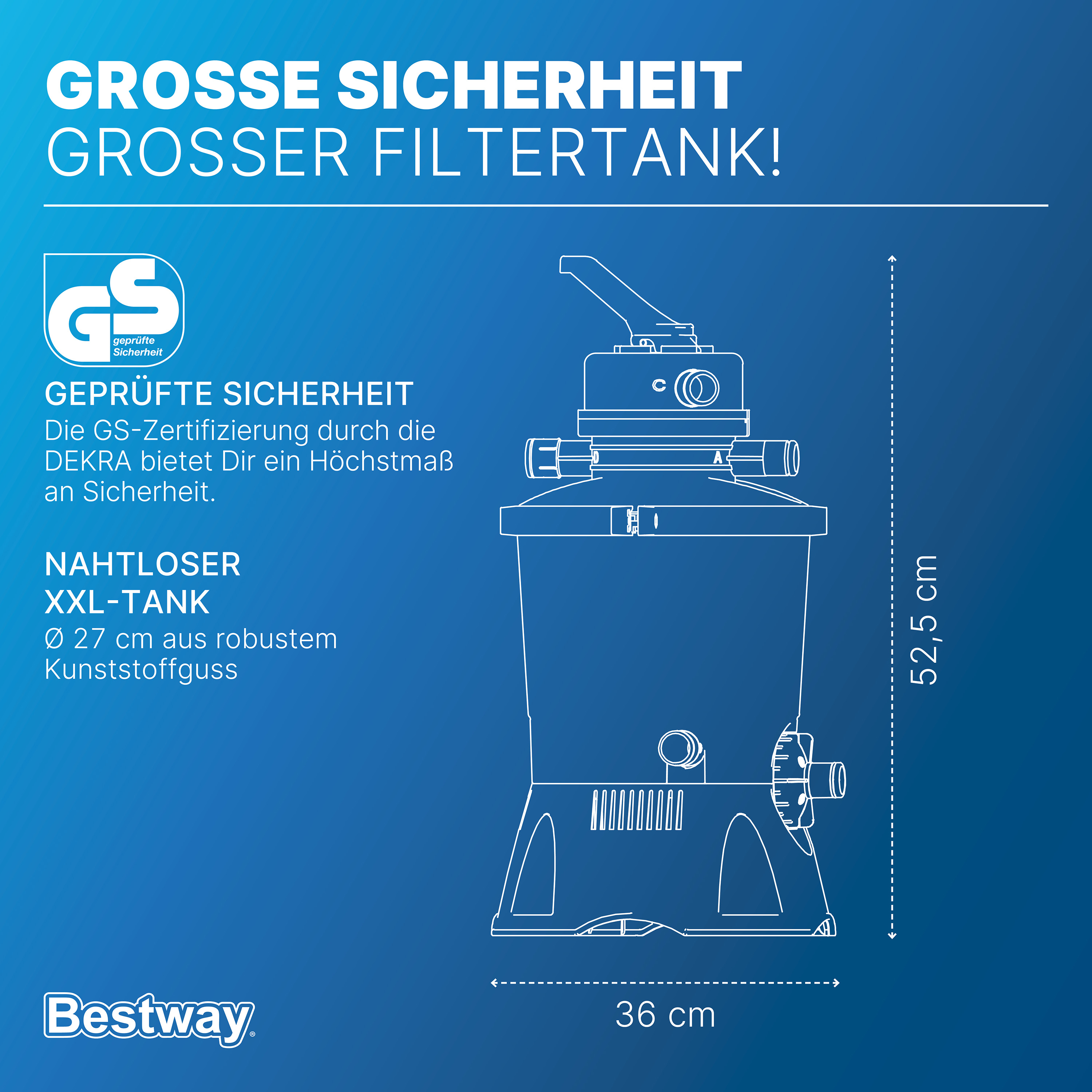 Sandfilteranlage 3.596 l/h, 85 W