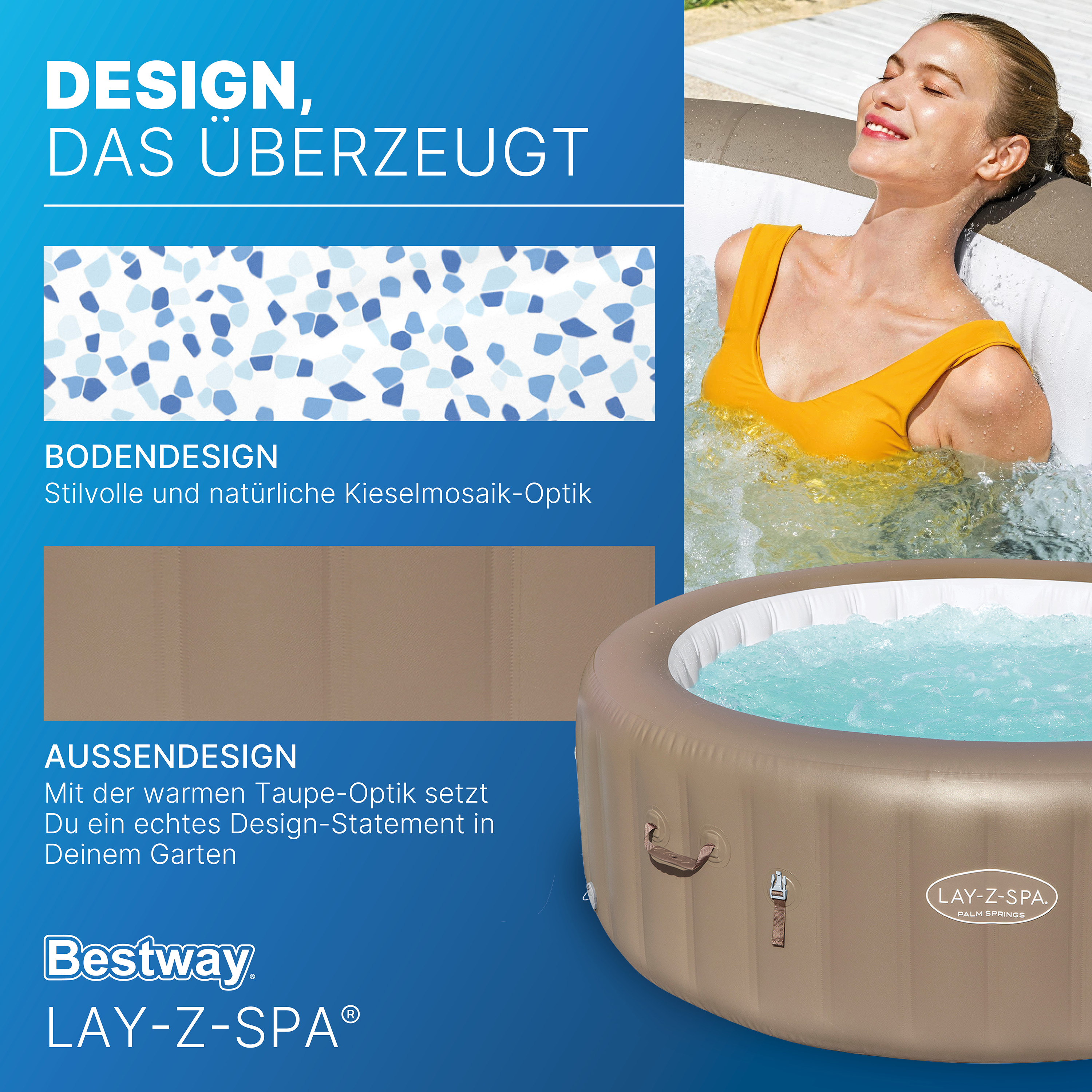 LAY-Z-SPA® Whirlpool Palm Springs AirJet™ Ø 196 x 71 cm, rund