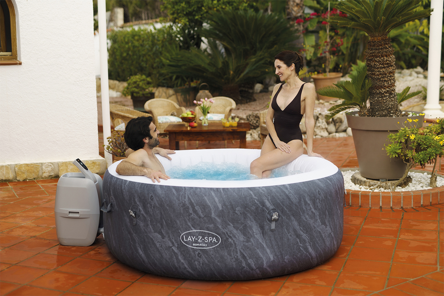 LAY-Z-SPA® WLAN-Whirlpool Boracay AirJet™ Ø 180 x 66 cm, rund